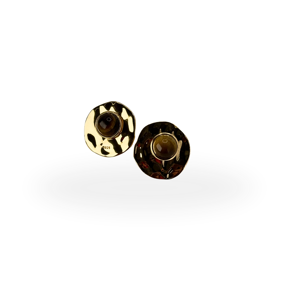Molten Gem Disc Earrings
