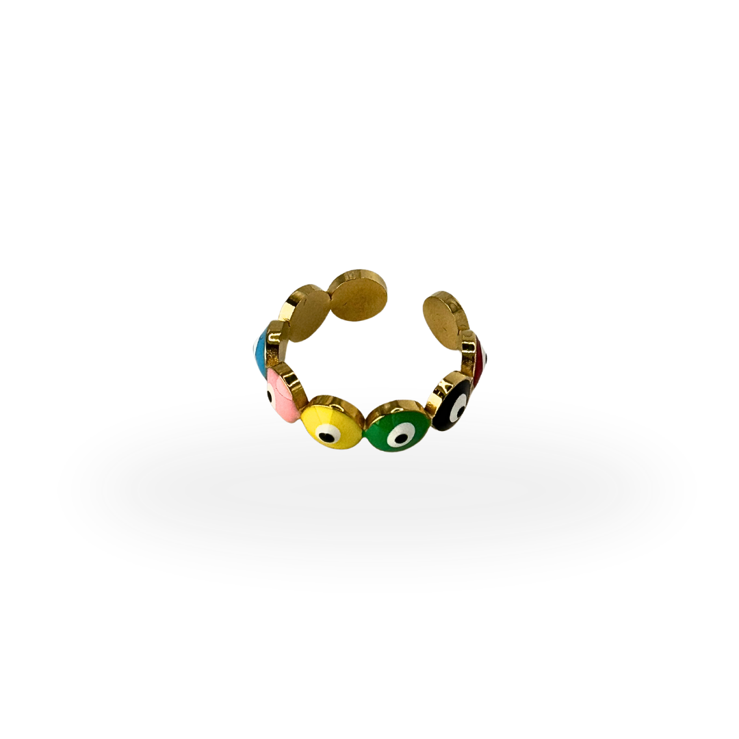 Rainbow Evil Eye Ring