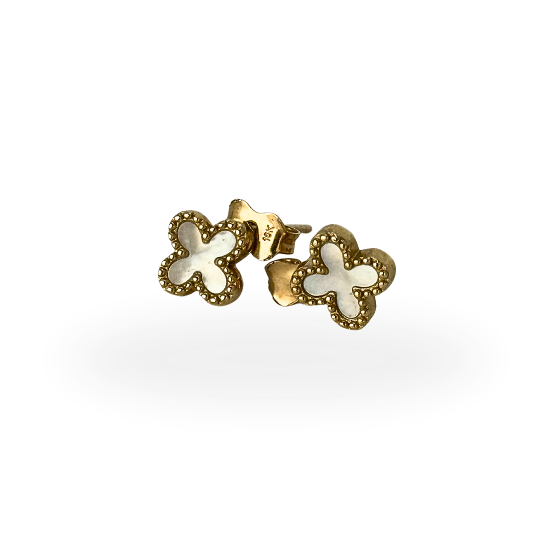 10k Fleur de Lune Studs