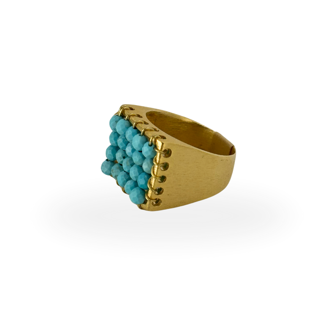 Turquoise Grid Ring