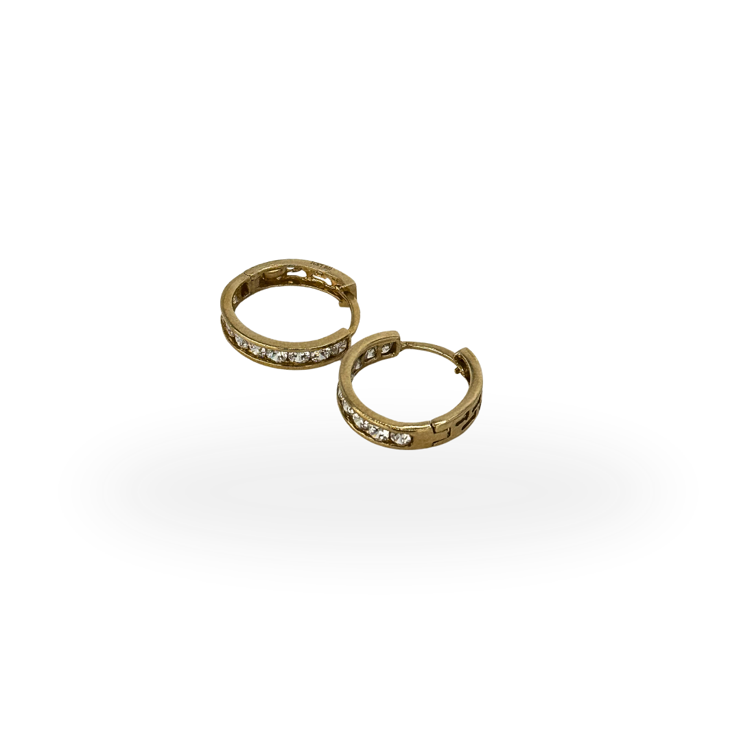 10K Classic Gold Pavé Huggies