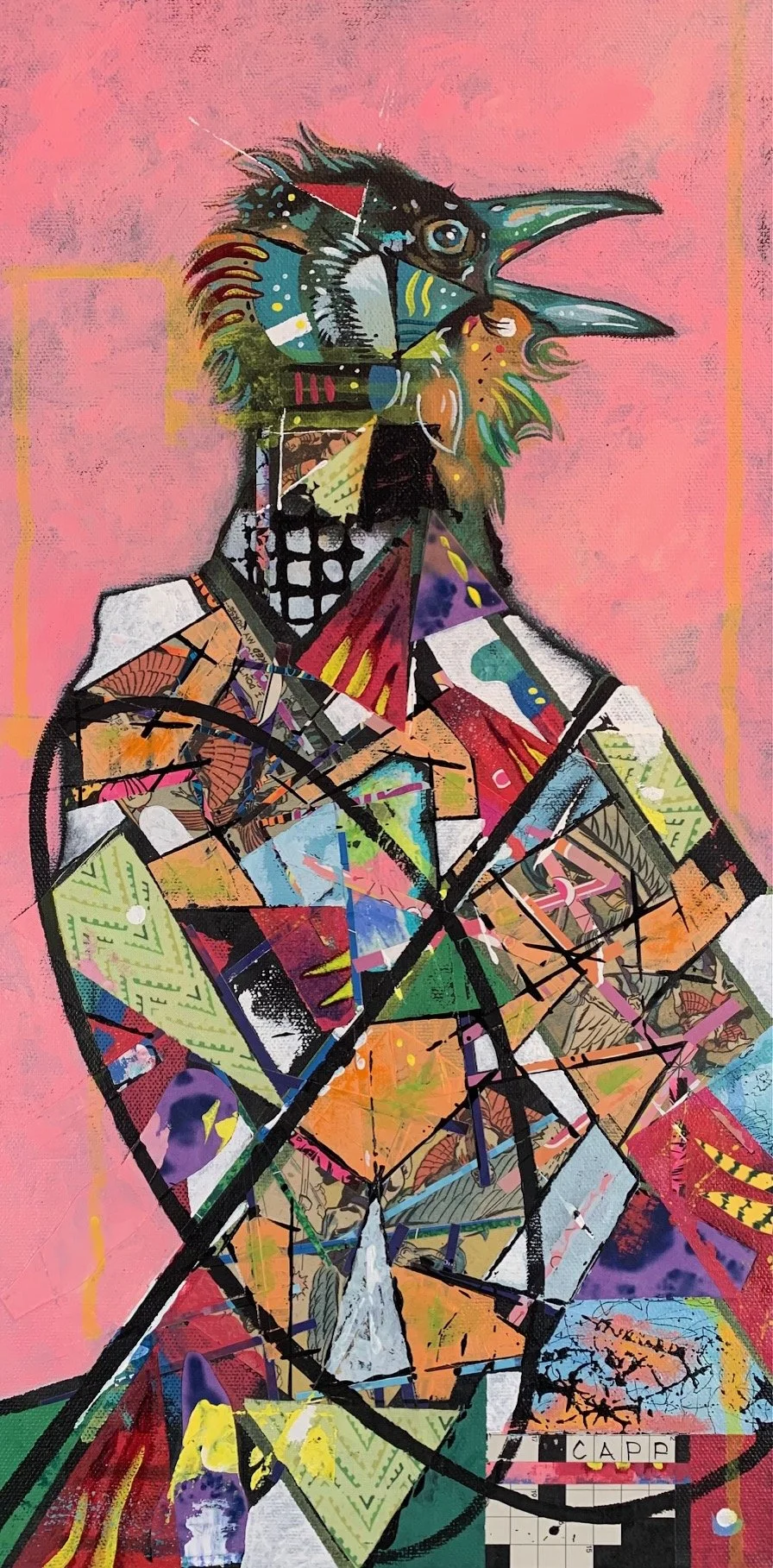 The Crow | Mixed Media on Canvas | 10" x 20" | $800