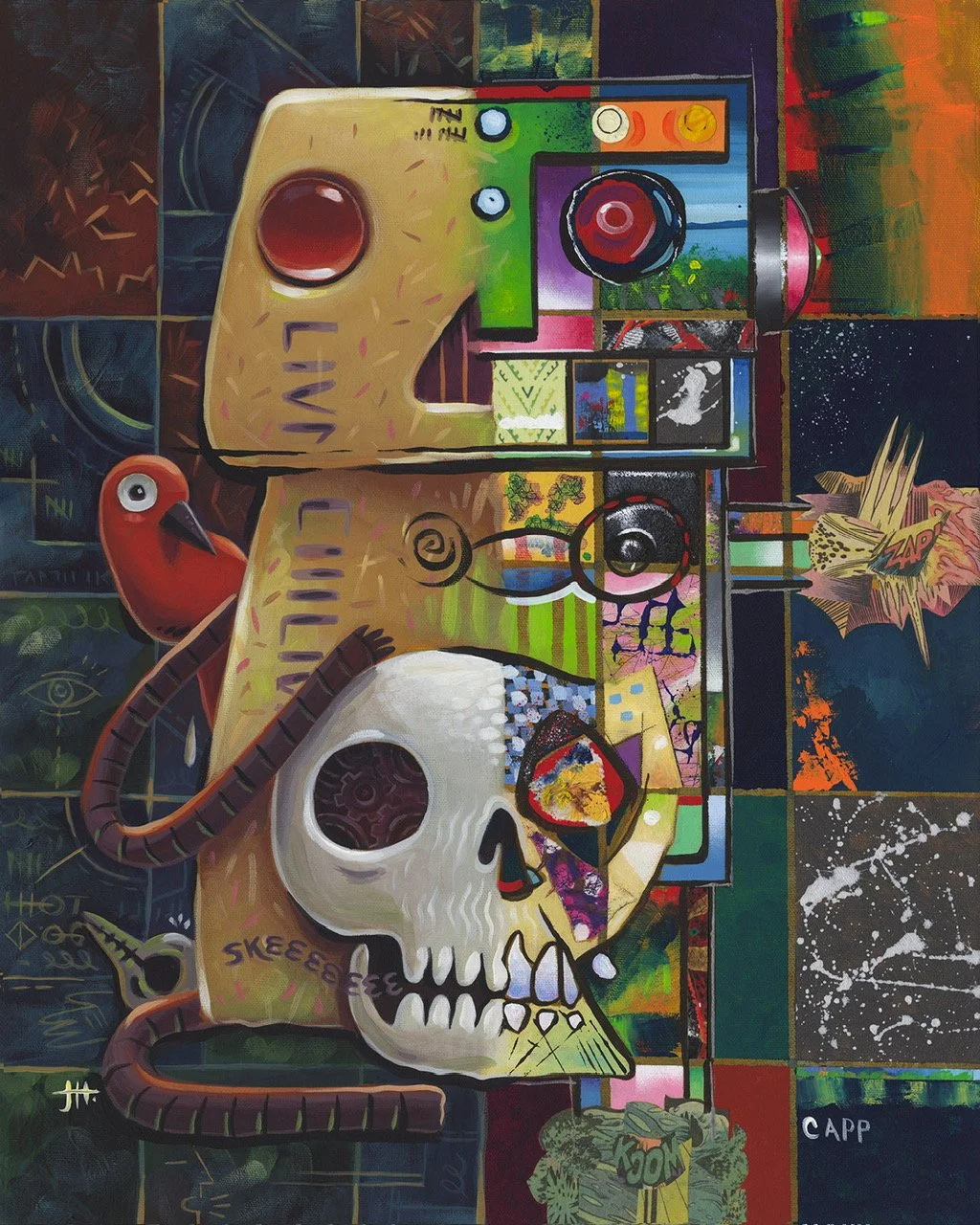 The Machine | Collaboration: Mike Capp x Justin Hillgrove | Mixed Media on Canvas | SOLD