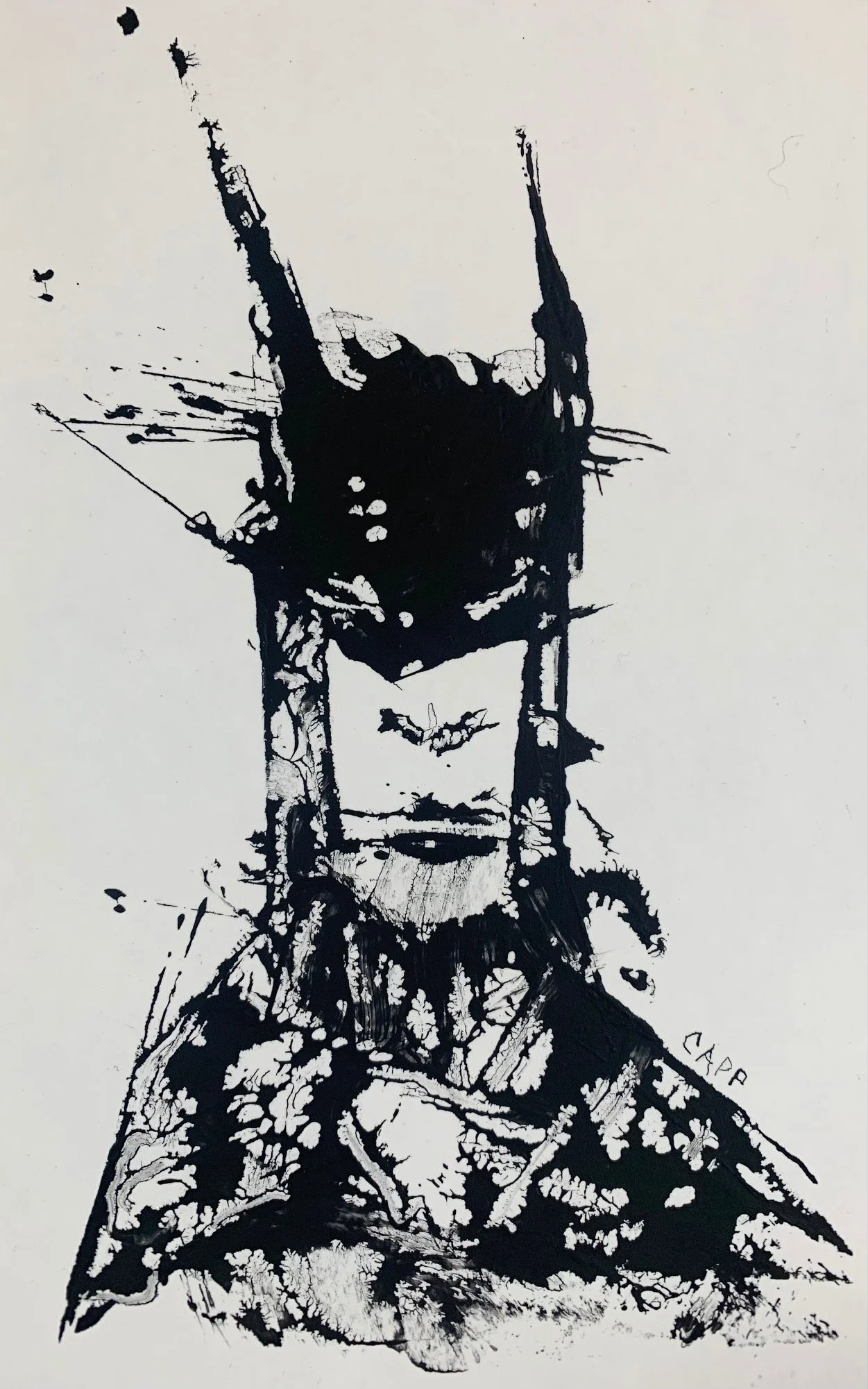 The Dark Knight | Acrylic on Waxy Paper | 6" x 9" | $100