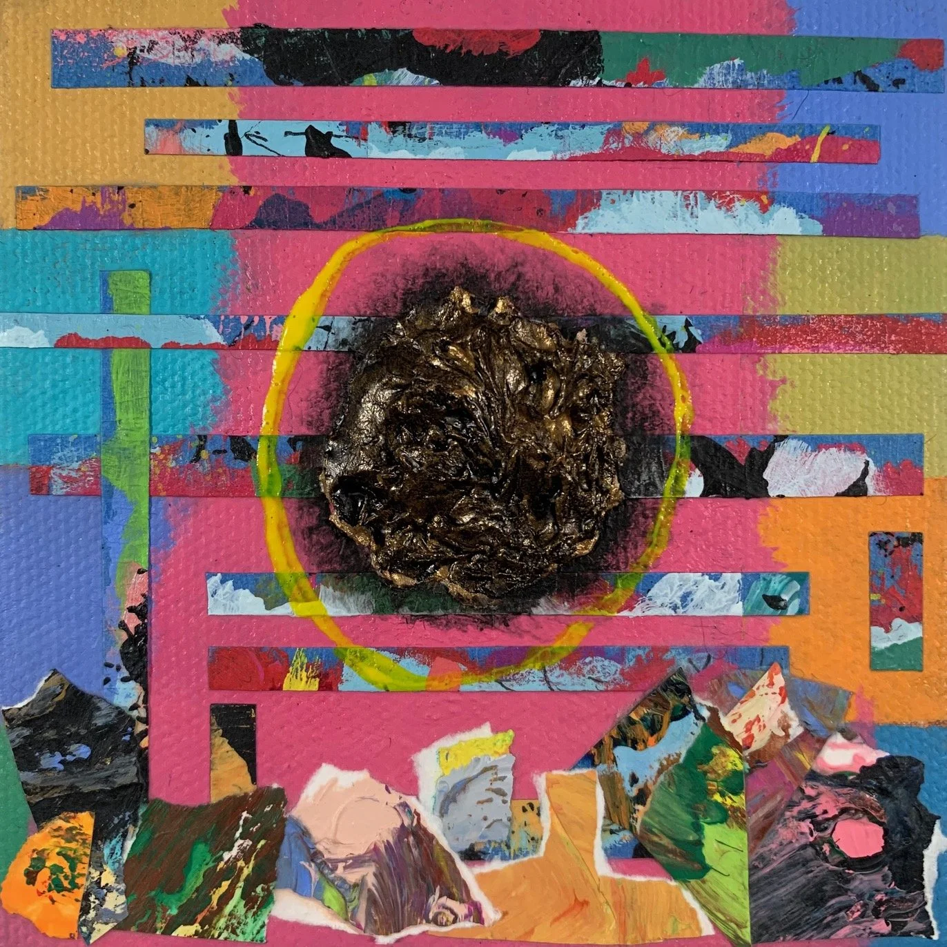 Reach the Rock | Mixed Media on Canvas | 4" x 4" | $100