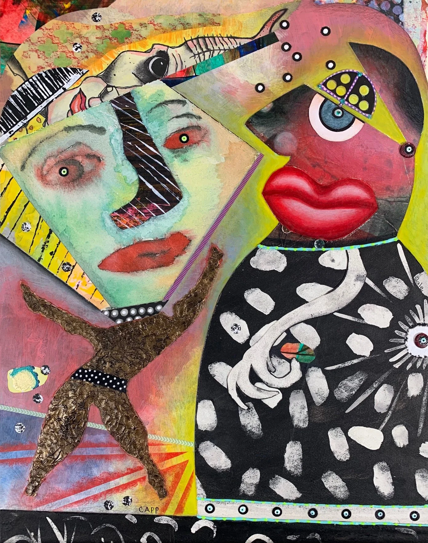 Within Select Communities, Eccentricities Are Looked Upon As Intriguing Personal Characteristics | Collaboration: Mike Capp x Gale Johansen | Mixed Media on Masonite | 11" x 14" | $800