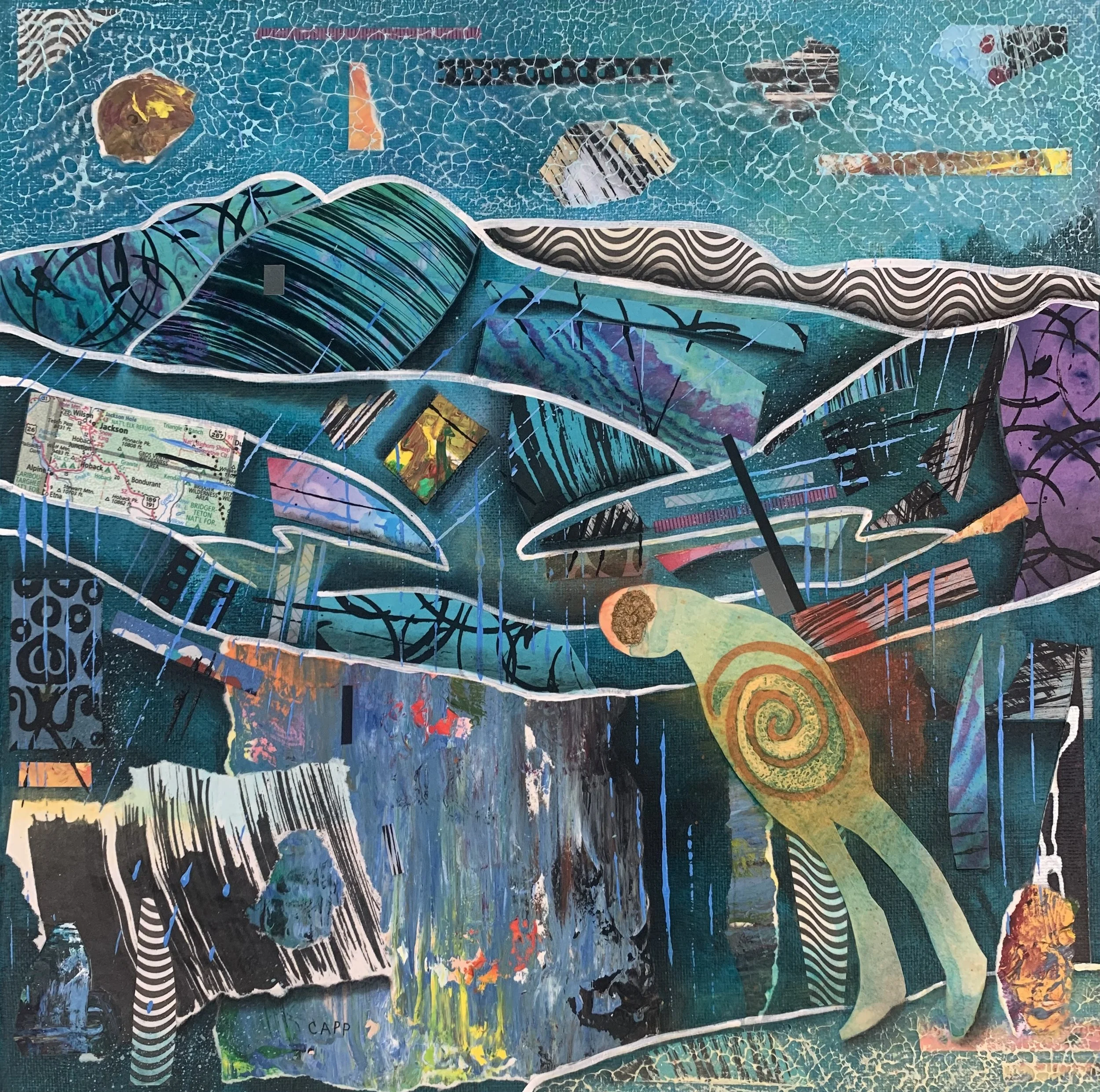 Hoback (Lost) | Mixed Media on Canvas | 12" x 12" | $700