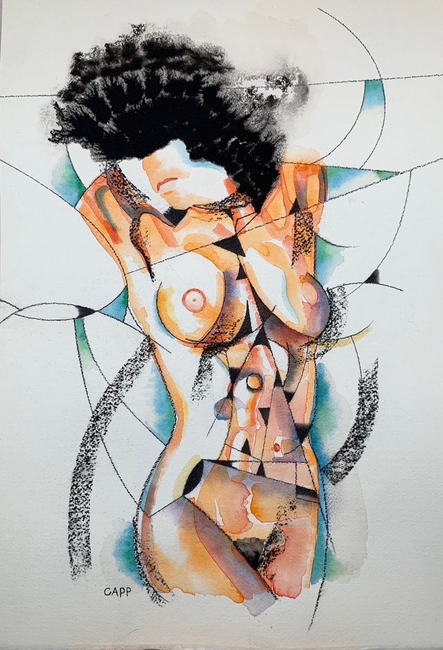 Watercolor, Ink & Charcoal | SOLD