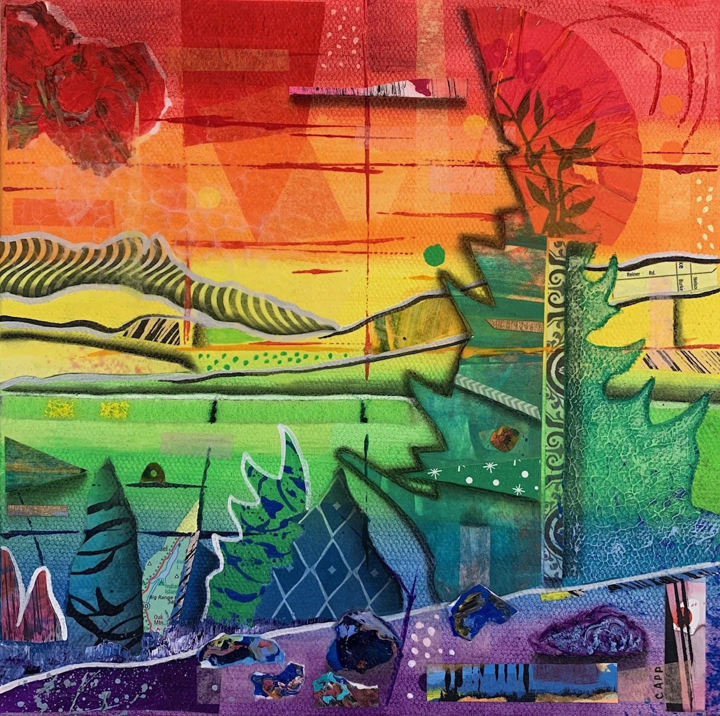 Pride Landscape | Mixed Media on Canvas | 8" x 8" | $180