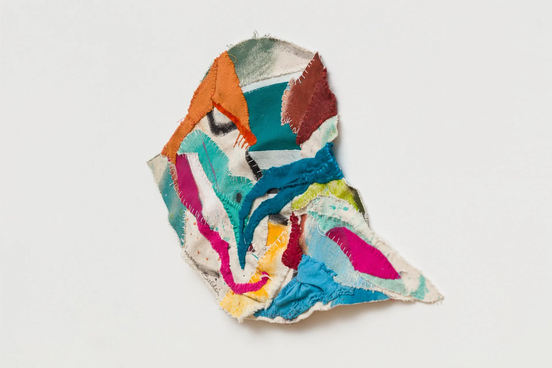 pinglet emma balder denver colorado artist quilted painting sculptural sewn embroidery textiles fabric remnants scraps recycled string yarn reconstructed contemporary artwork color abstract