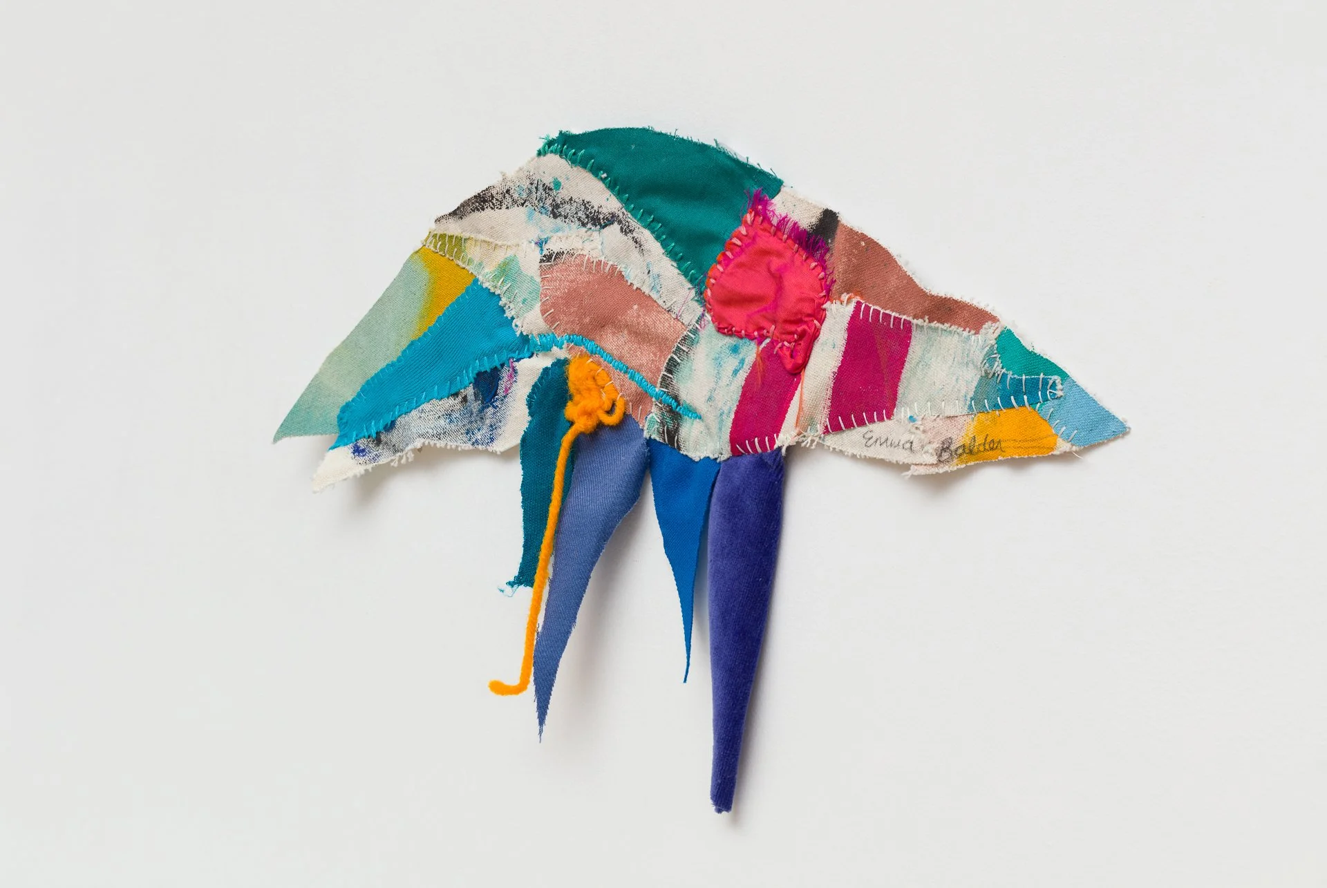 pinglet emma balder denver colorado artist quilted painting sculptural sewn embroidery textiles fabric remnants scraps recycled string yarn reconstructed contemporary artwork color abstract