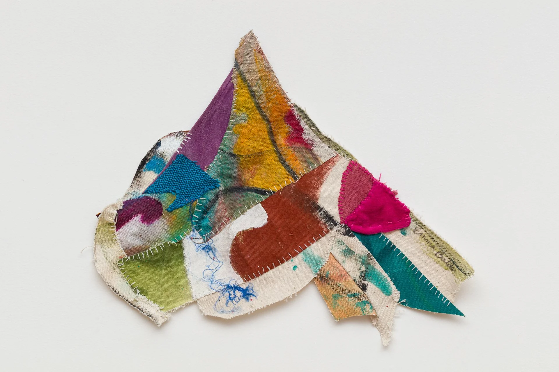 pinglet emma balder denver colorado artist quilted painting sculptural sewn embroidery textiles fabric remnants scraps recycled string yarn reconstructed contemporary artwork color abstract