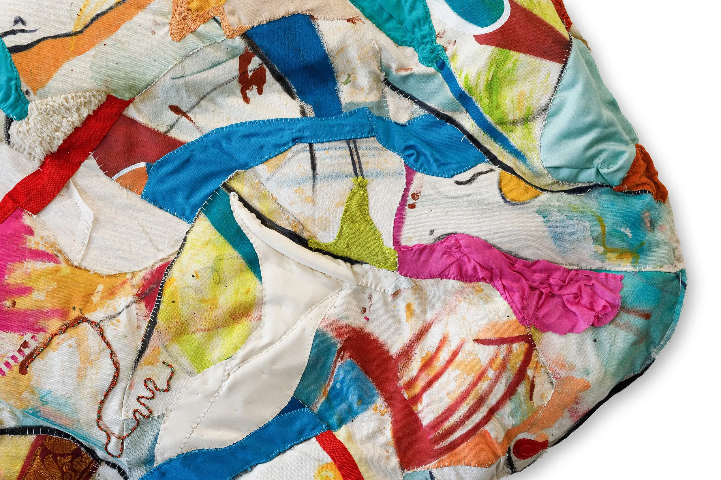 stuffed wall artwork textiles fabric stuffing quilted painting