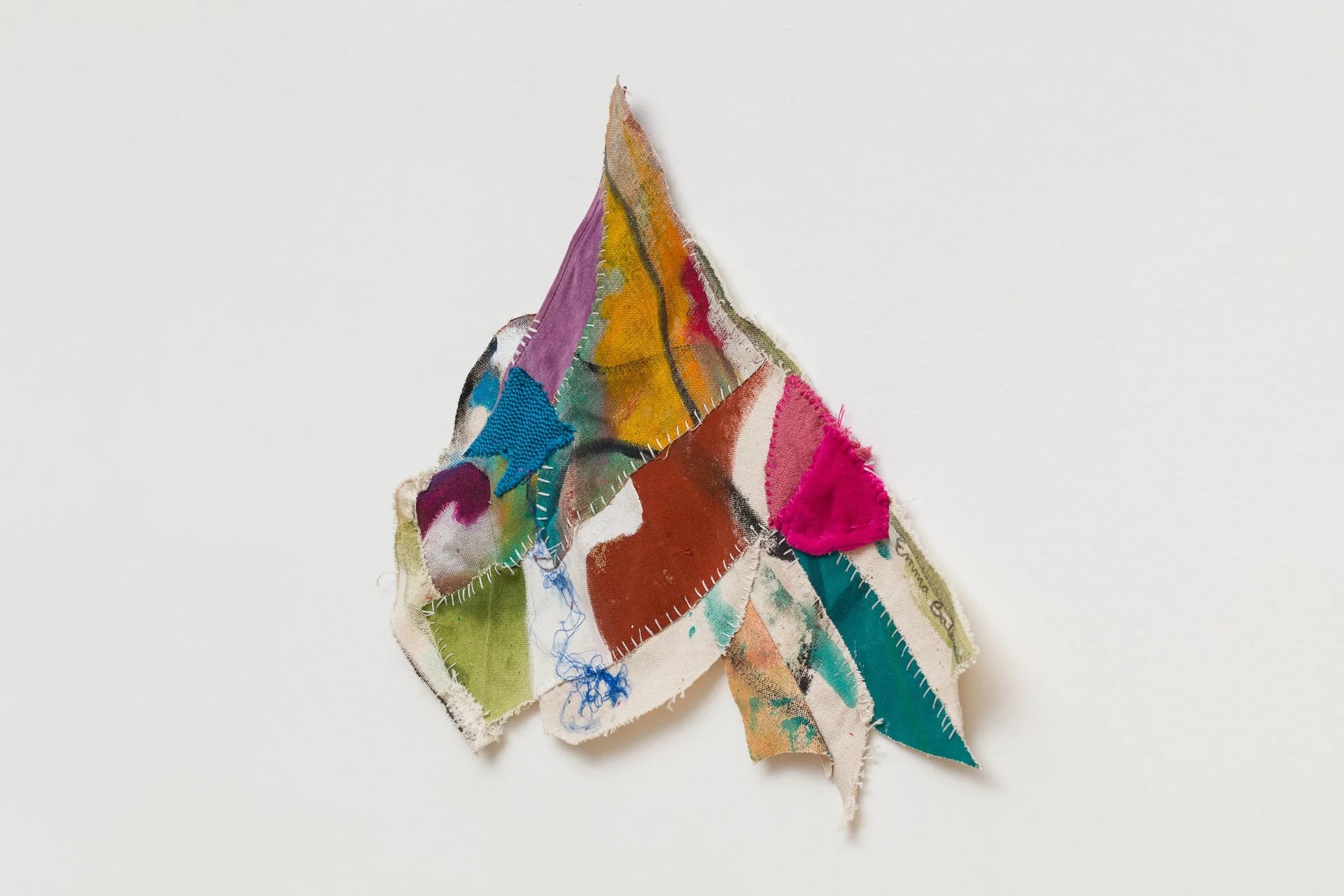 pinglet emma balder denver colorado artist quilted painting sculptural sewn embroidery textiles fabric remnants scraps recycled string yarn reconstructed contemporary artwork color abstract
