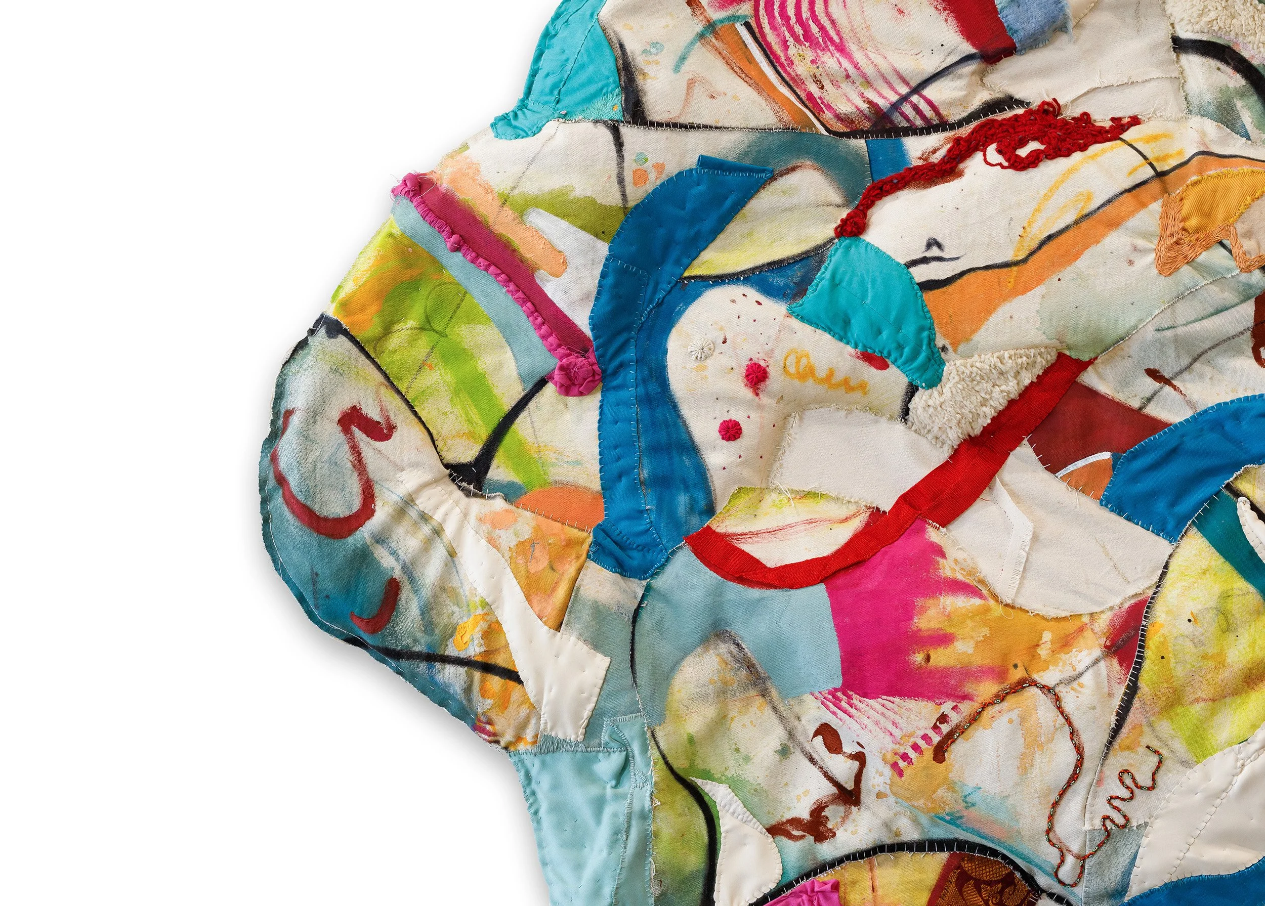 stuffed wall artwork textiles fabric stuffing quilted painting