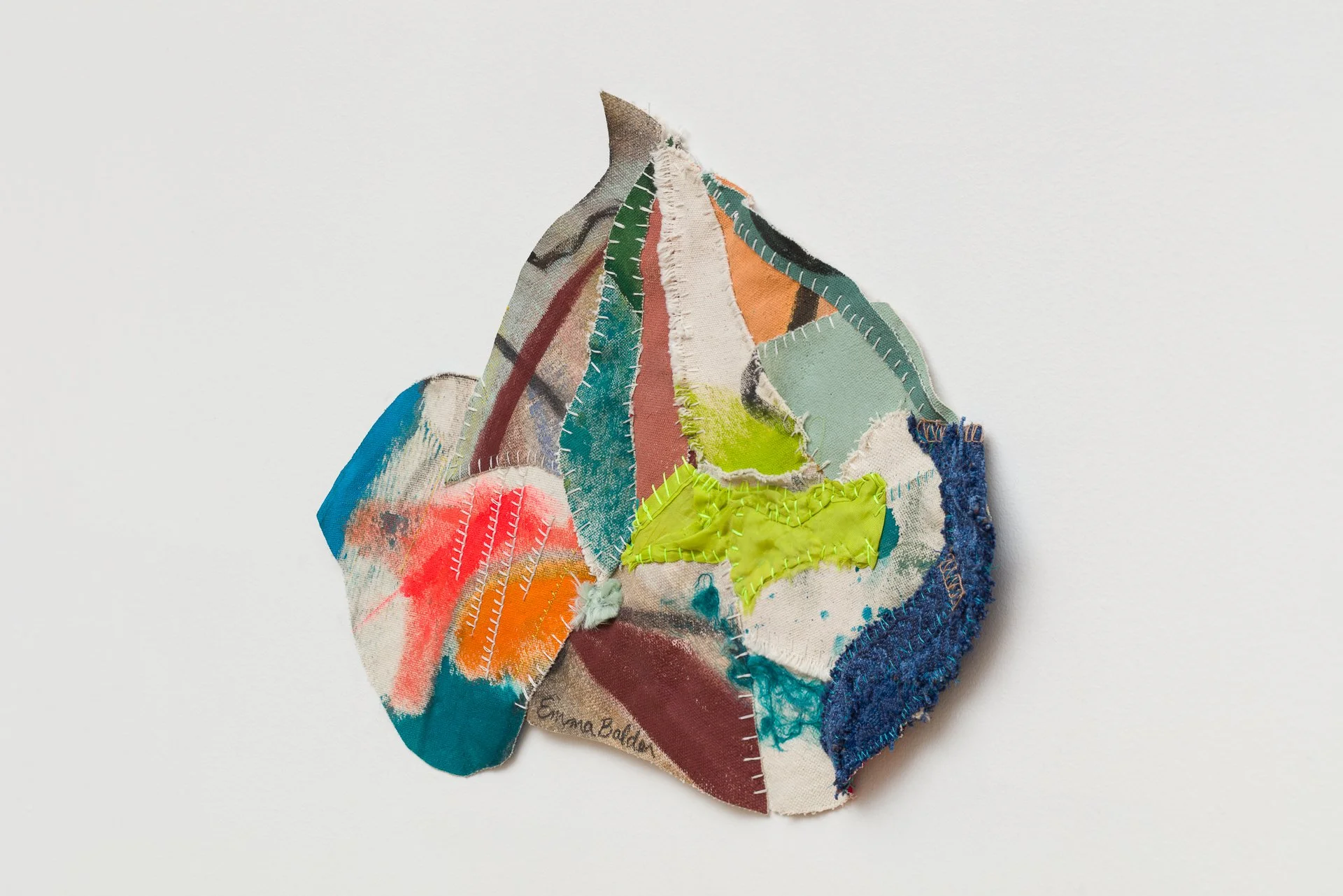 pinglet emma balder denver colorado artist quilted painting sculptural sewn embroidery textiles fabric remnants scraps recycled string yarn reconstructed contemporary artwork color abstract