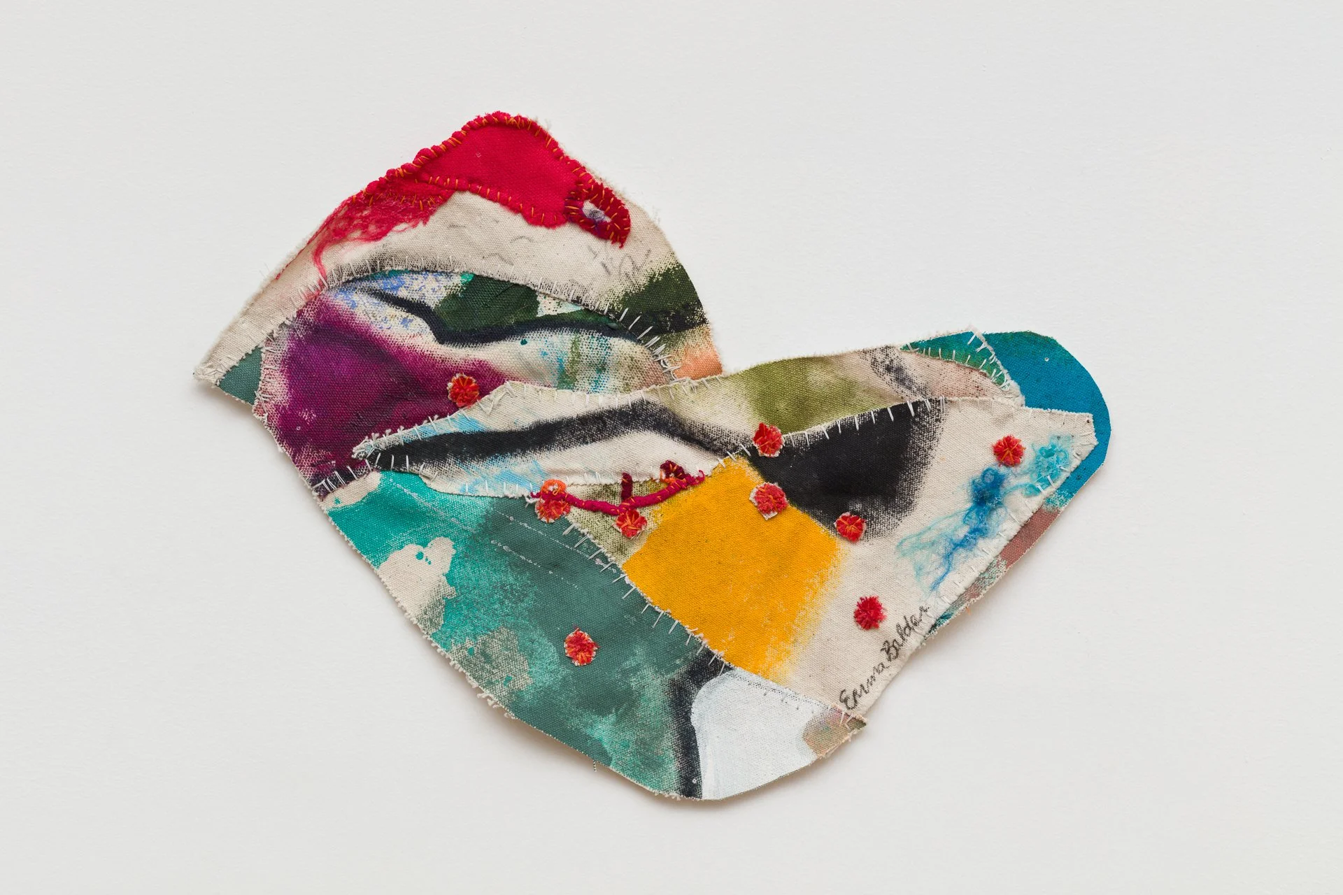 pinglet emma balder denver colorado artist quilted painting sculptural sewn embroidery textiles fabric remnants scraps recycled string yarn reconstructed contemporary artwork color abstract