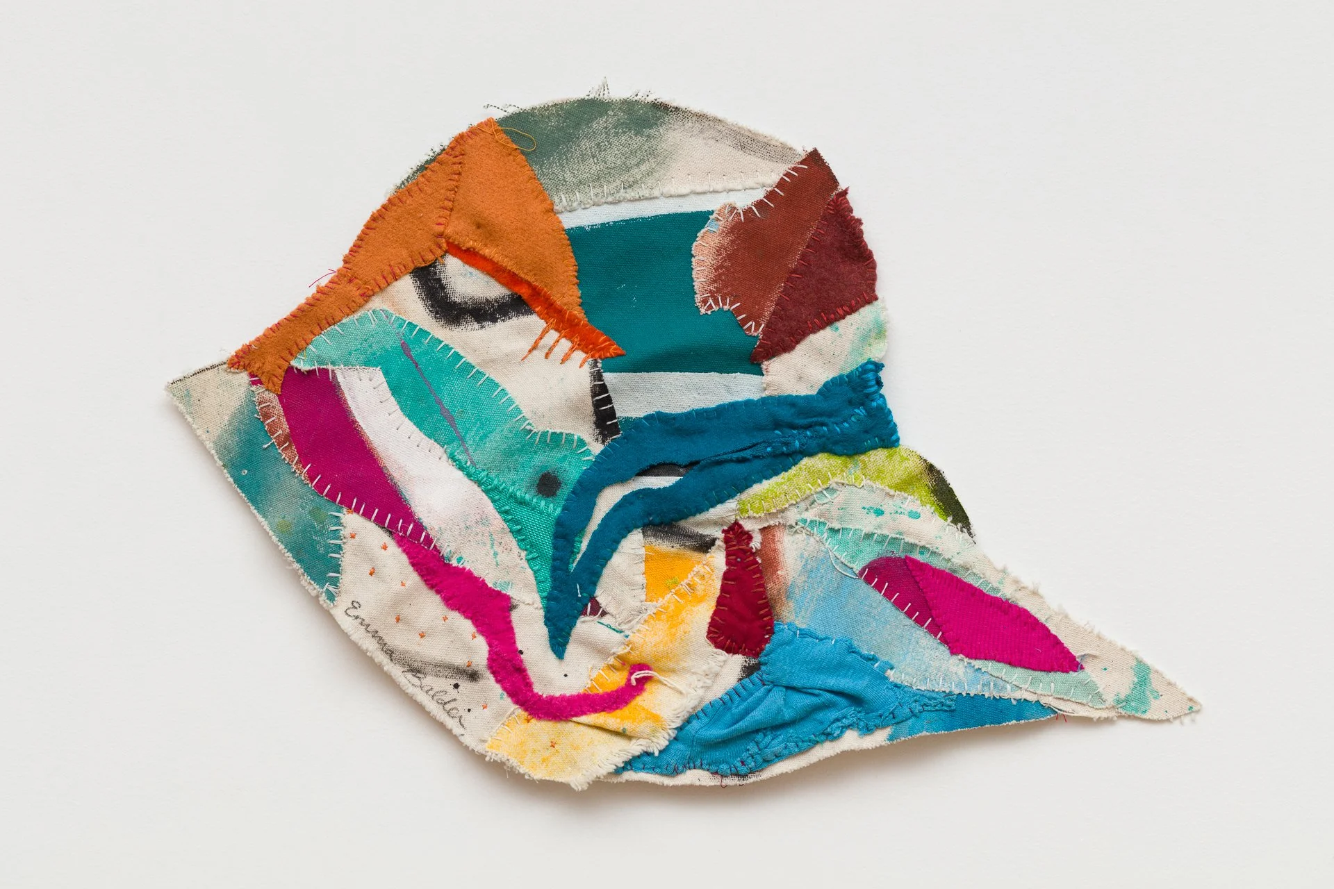 pinglet emma balder denver colorado artist quilted painting sculptural sewn embroidery textiles fabric remnants scraps recycled string yarn reconstructed contemporary artwork color abstract