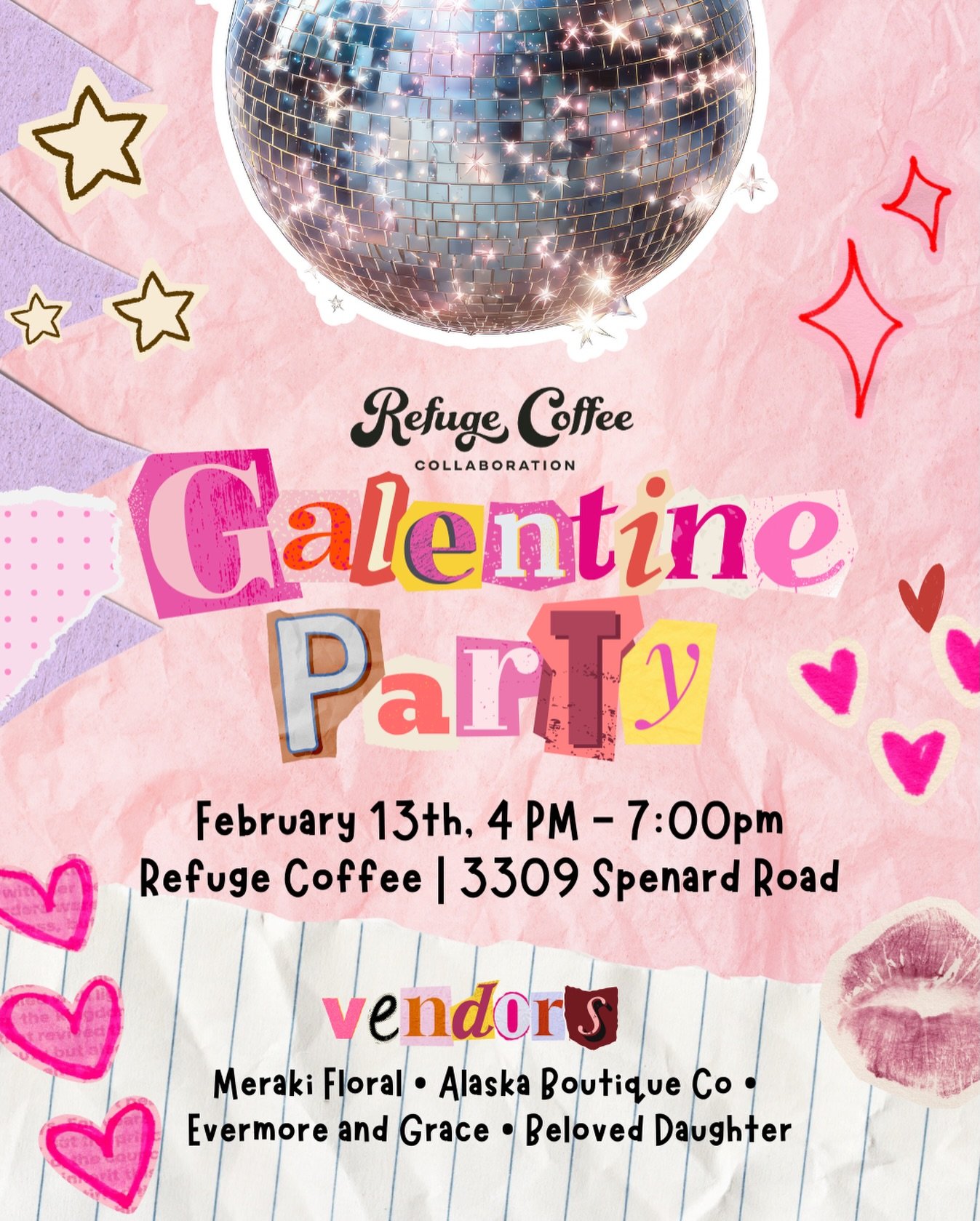 All our cutie gal pals are invited to our Galentine&rsquo;s Day event on Friday, February 13! This is an open house style event from 4 PM to 7 PM at Refuge Coffee. We will have themed mocktails, snacks, a Valentine making station, and vendors! 

Get 