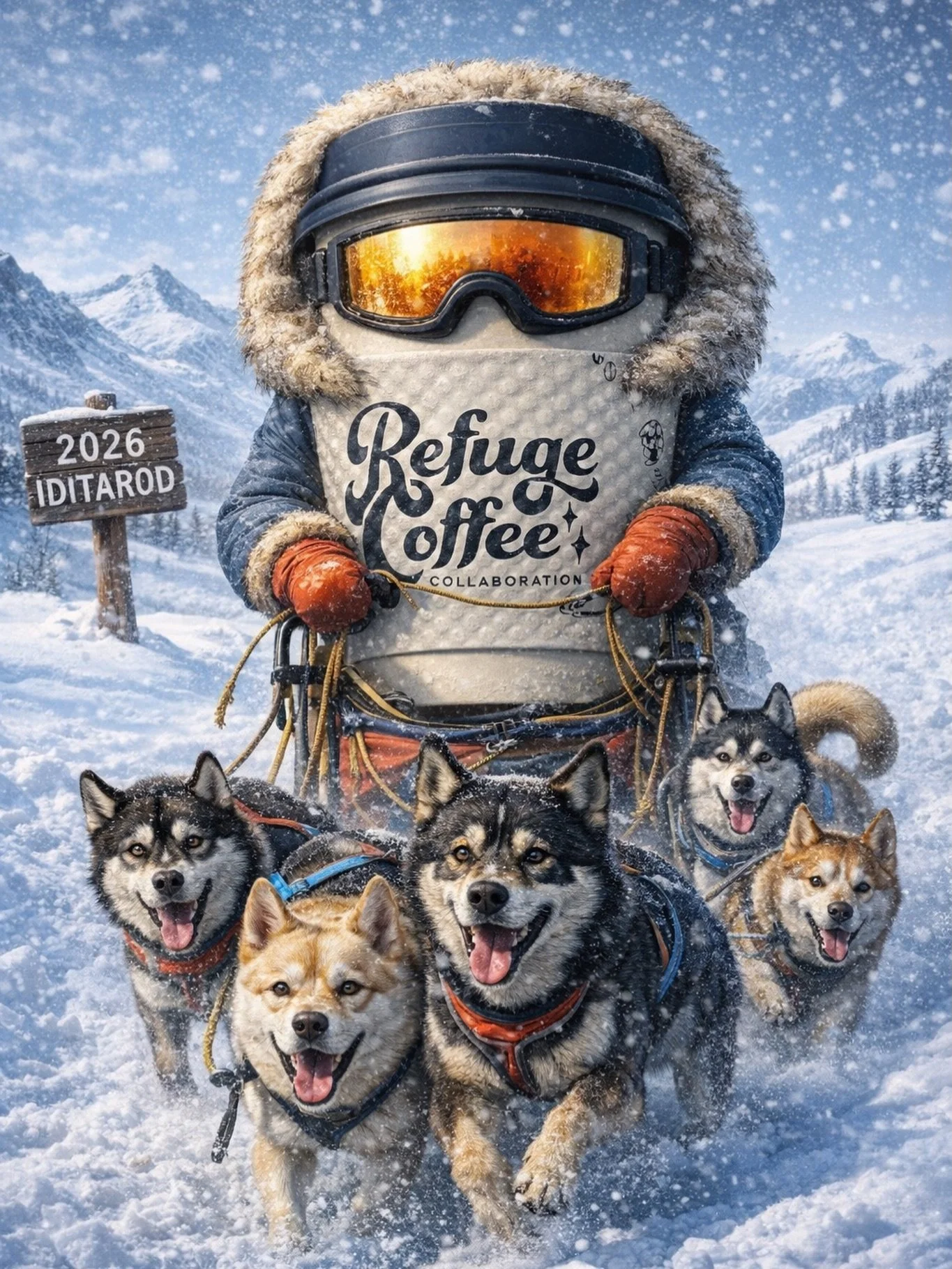 Planning to go to the downtown ceremonial start of the 2026 Iditarod on Saturday morning!? Be sure to swing by Refuge first! $1 off your food or drink order when you show us your 2026 @furrondy pin! See you on your way to the start line 🐾 ☕️