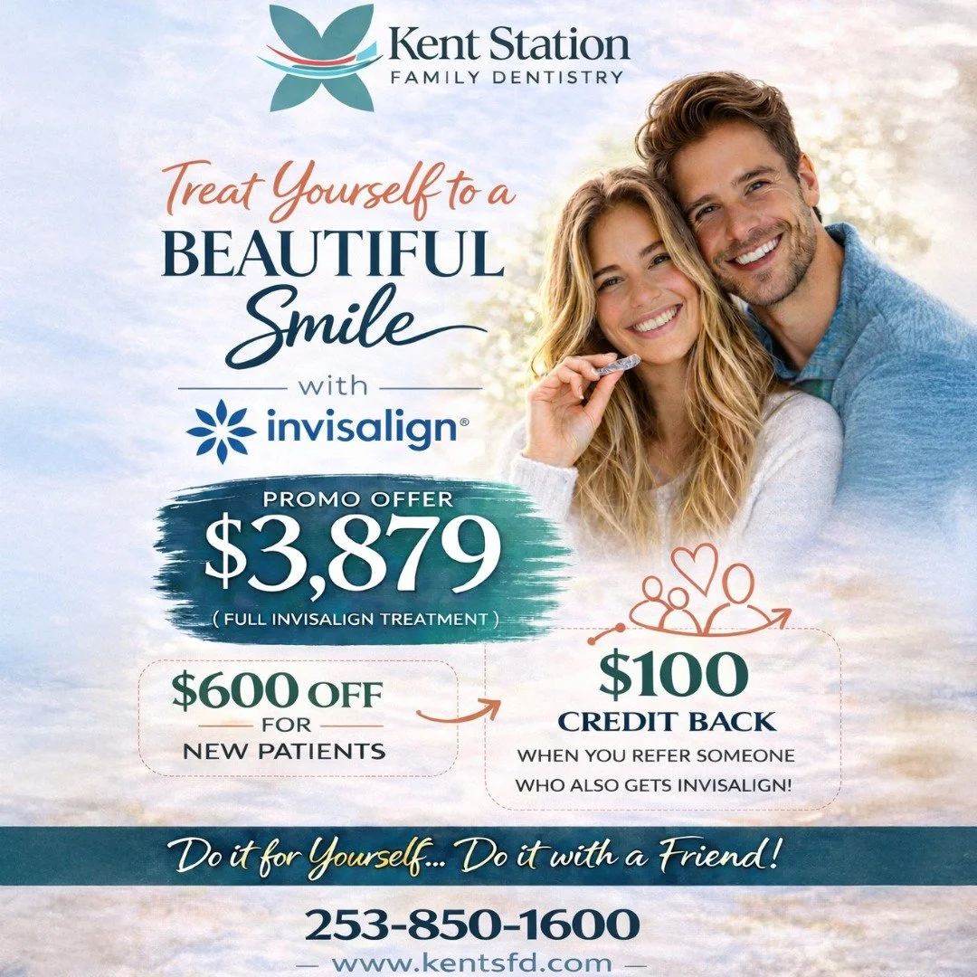 Your dream smile may be closer than you think.

For a limited time, Kent Station Family Dentistry is offering a special Invisalign Smile Offer:
✨ Complete All- Inclusive Invisalign Treatment &mdash; $3879
✨ $600 OFF for New Patients - $3,279
✨ $100 C
