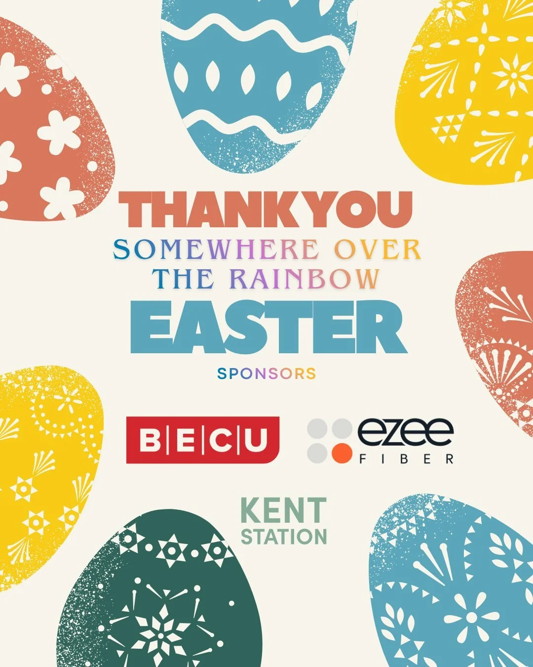We are incredibly grateful to our amazing sponsors, BECU and EZ Fiber, for helping make our Somewhere Over the Rainbow Easter Event such a success!

Your support brought smiles, laughter, and unforgettable moments to our community. Events like this w