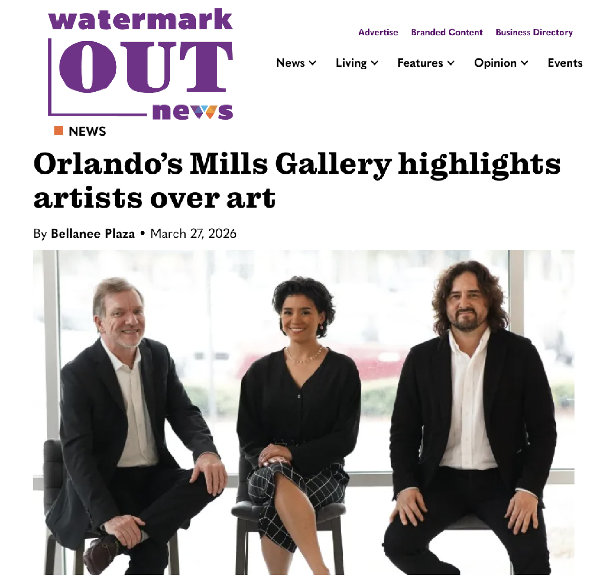 Watermark Out News Features Mills Gallery Team!