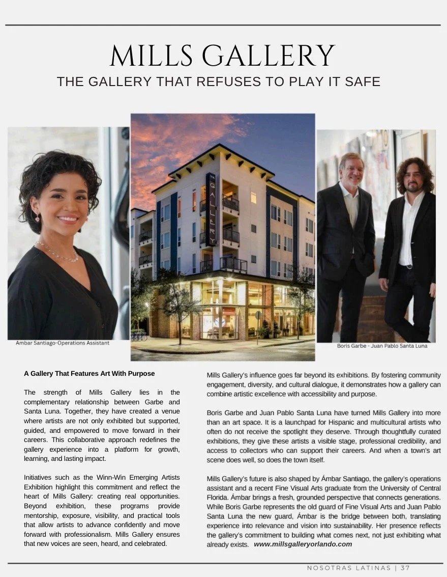 NOSOTRAS LATINAS Magazine Features Mills Gallery!