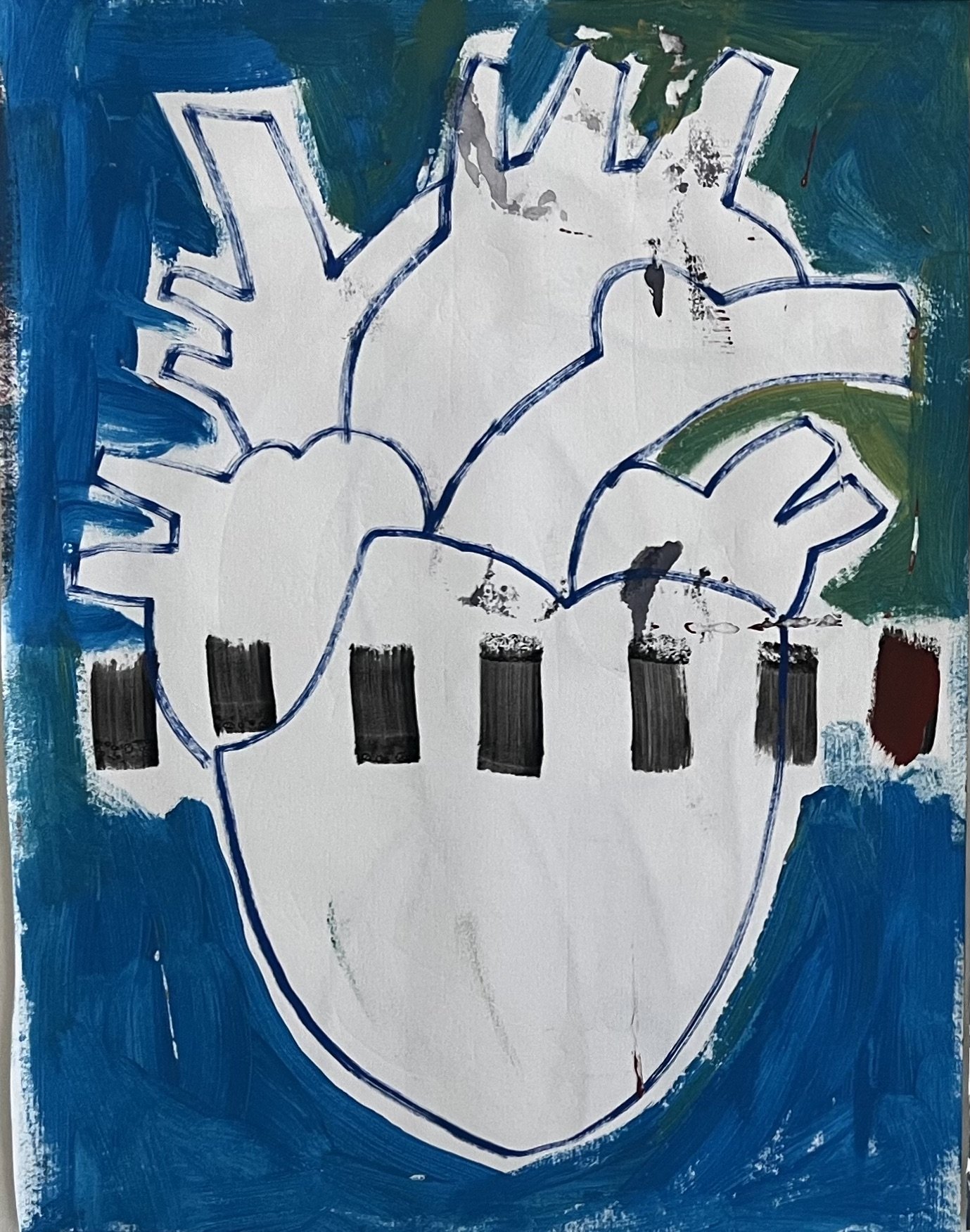 Sketchbook Page Blue Heart