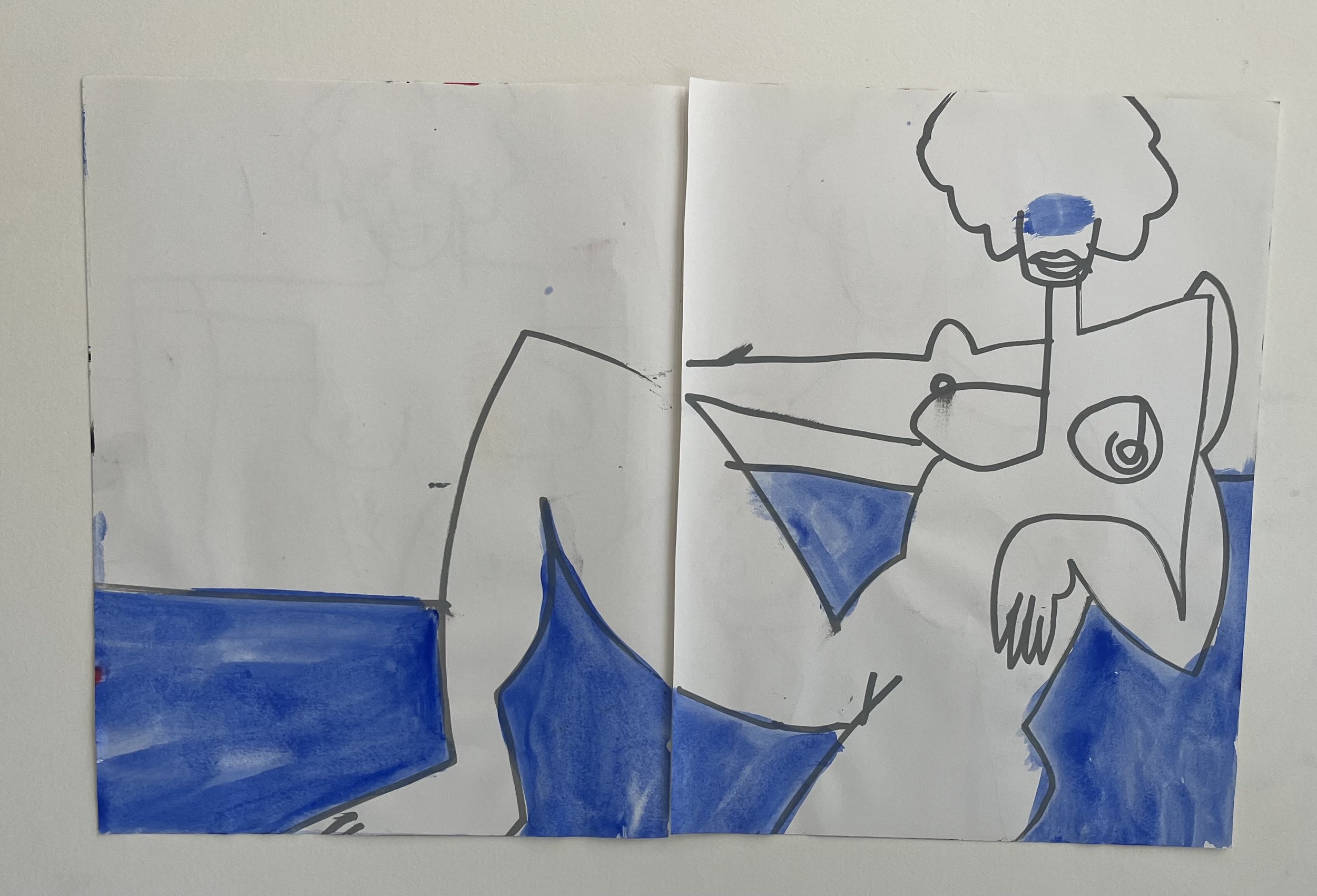 Sketchbook Page Blue Nude