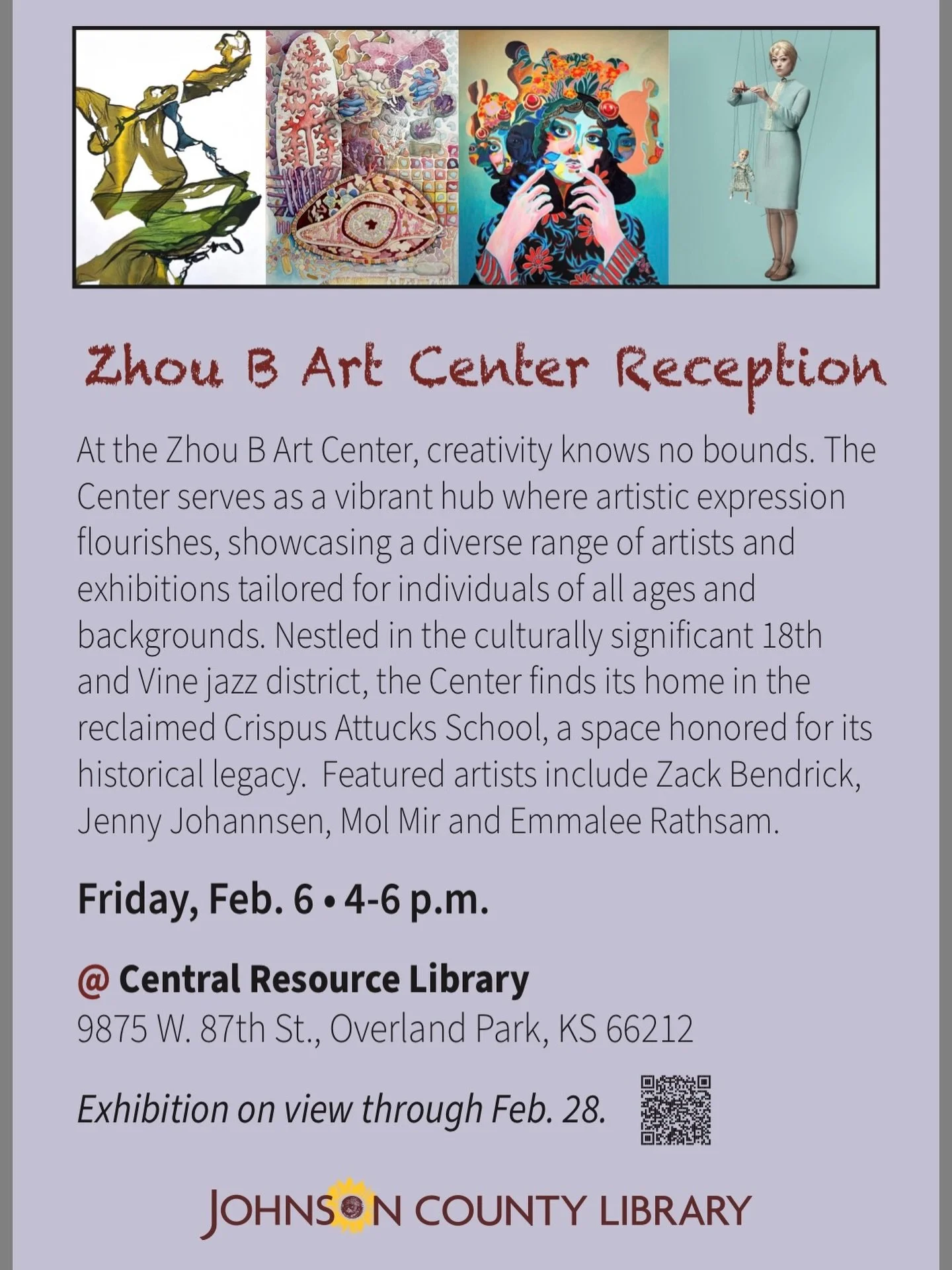 Art lives differently when it leaves the studio and enters a public space. I&rsquo;m honored to be exhibiting my work at the Johnson County Public Library @jocolibrary along with three talented artists, @jennyjohannsenart @molecularmirror and @zacben