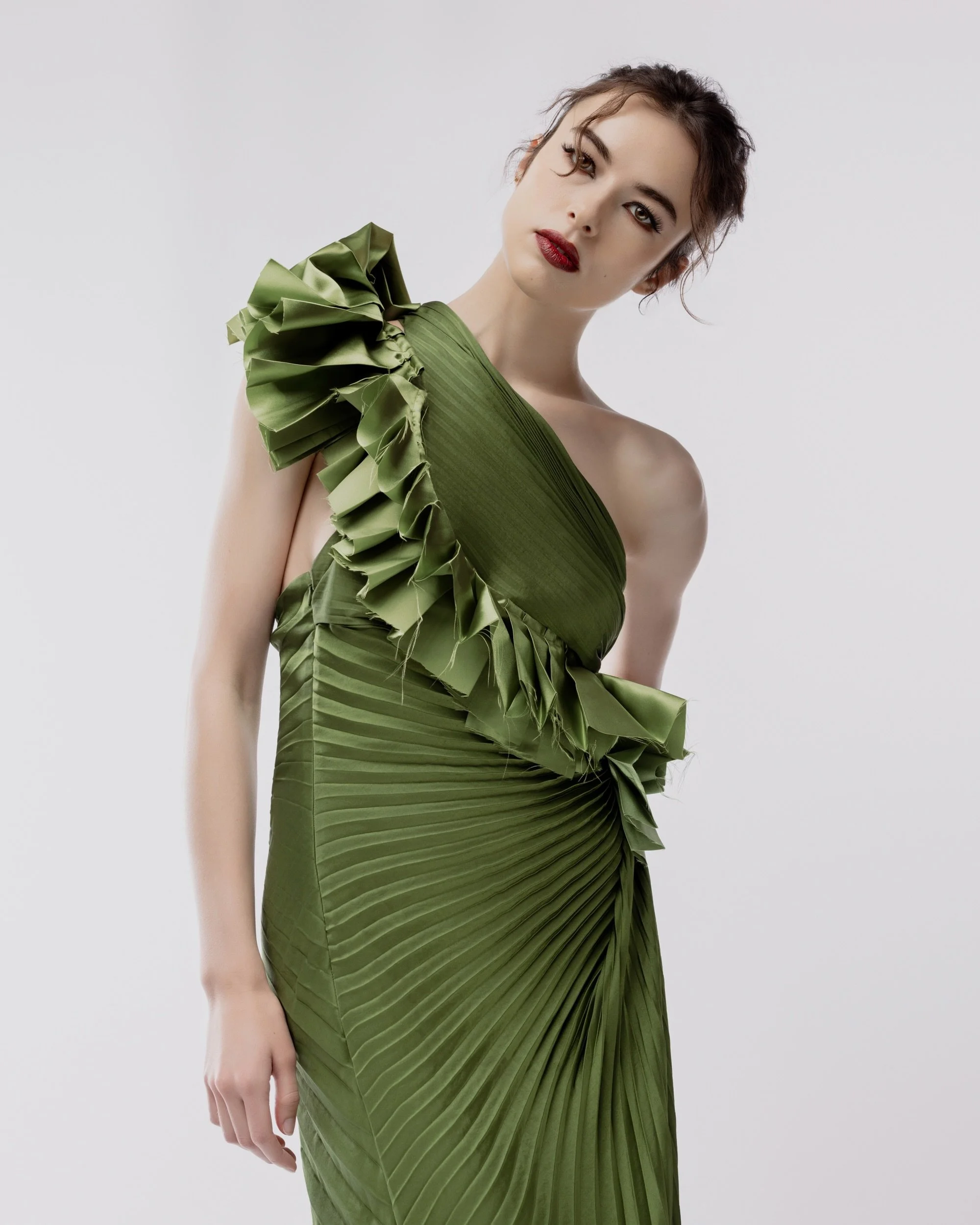 Can&rsquo;t get enough of this look. 💚 

Model @gmkill 
Clothing @shop_clairvaux @alc_ltd 
MUA @lucreziamapellimua 
Photographer &amp; stylist @emmaleerathsam 

#fashion #fashionphotographer #editorialphotographer #editorial #couture