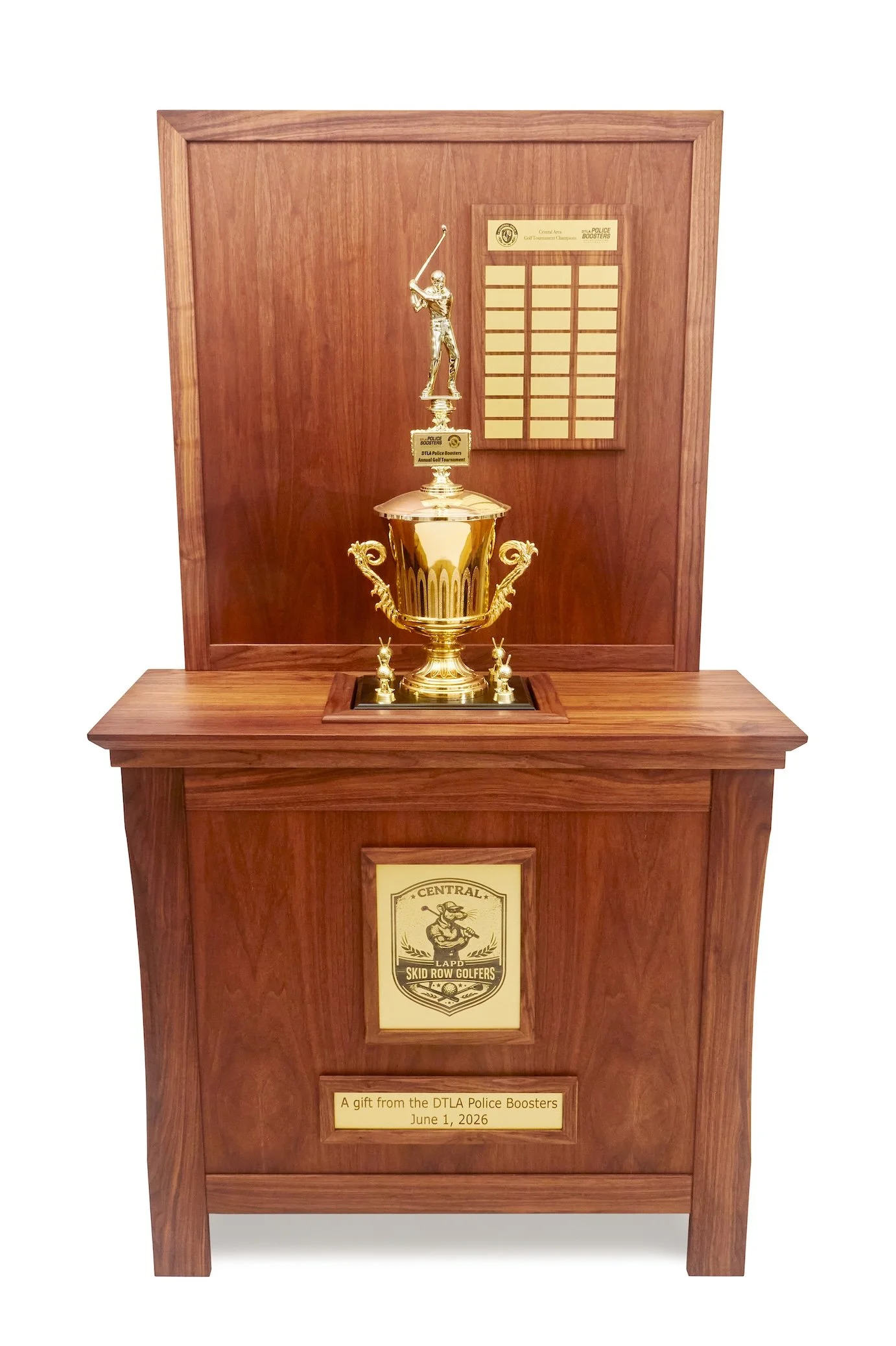 Trophy case in walnut