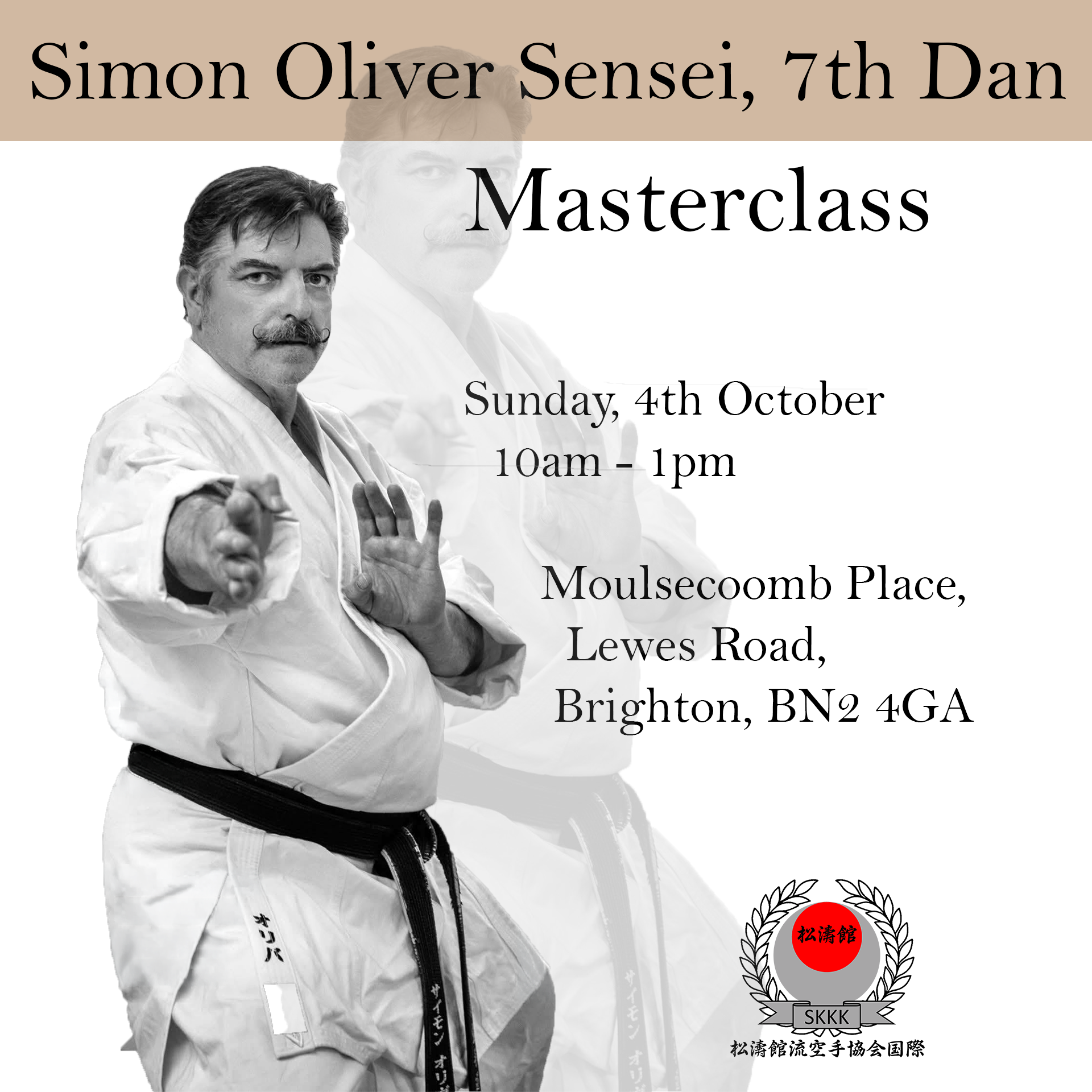 Simon Oliver Sensei, 7th Dan Masterclass 4th October 2026