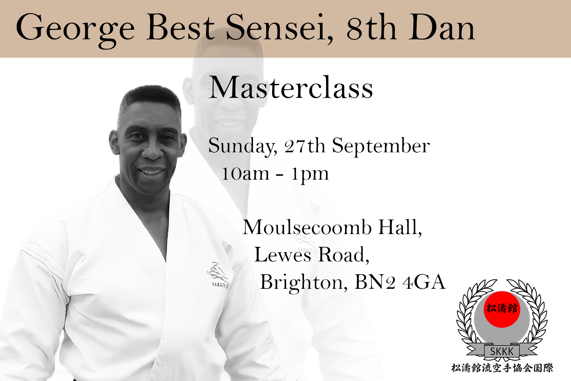 George Best Sensei, 8th Dan Masterclass 27th September 2026