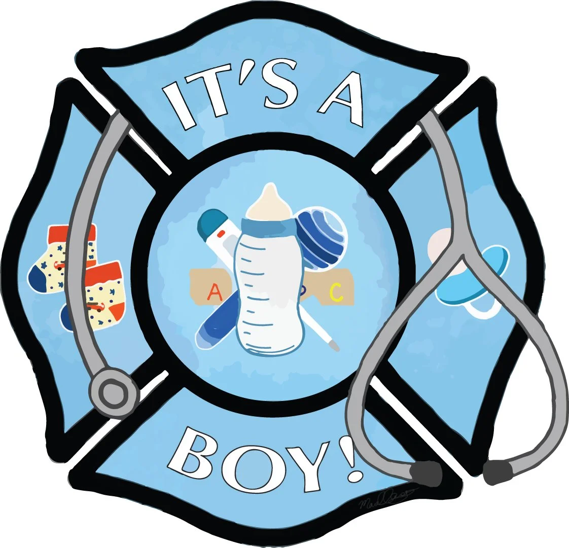 Firefighter-themed "It's a Boy"
(Digital media)
