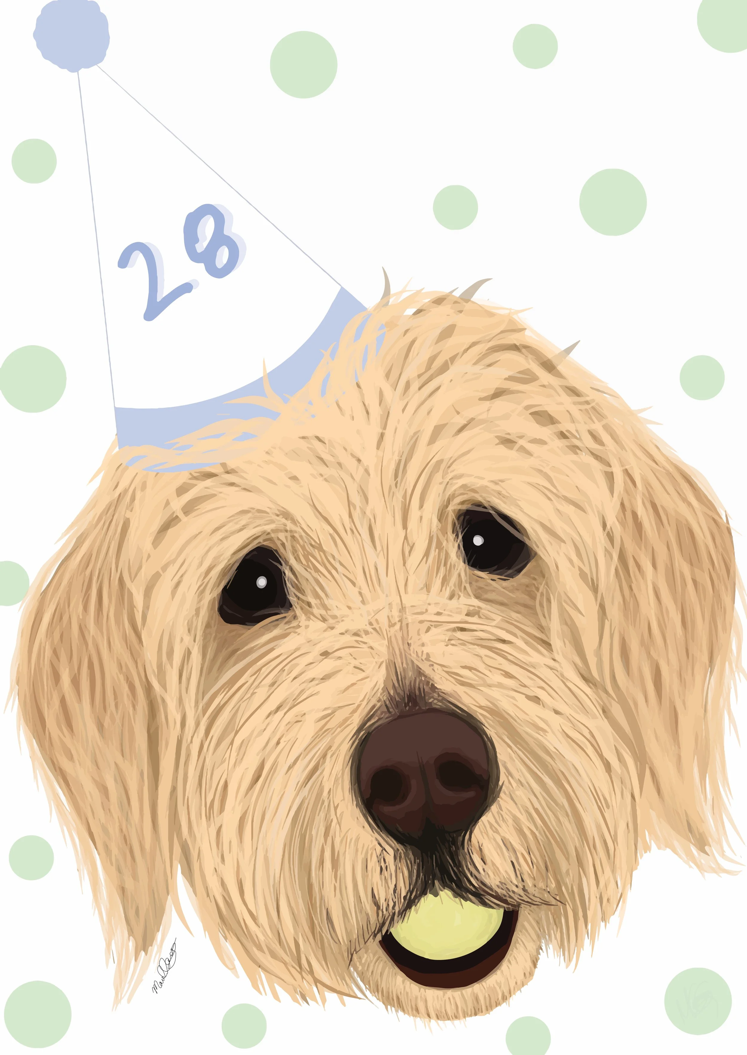 Custom pet portrait for birthday
(Digital media)