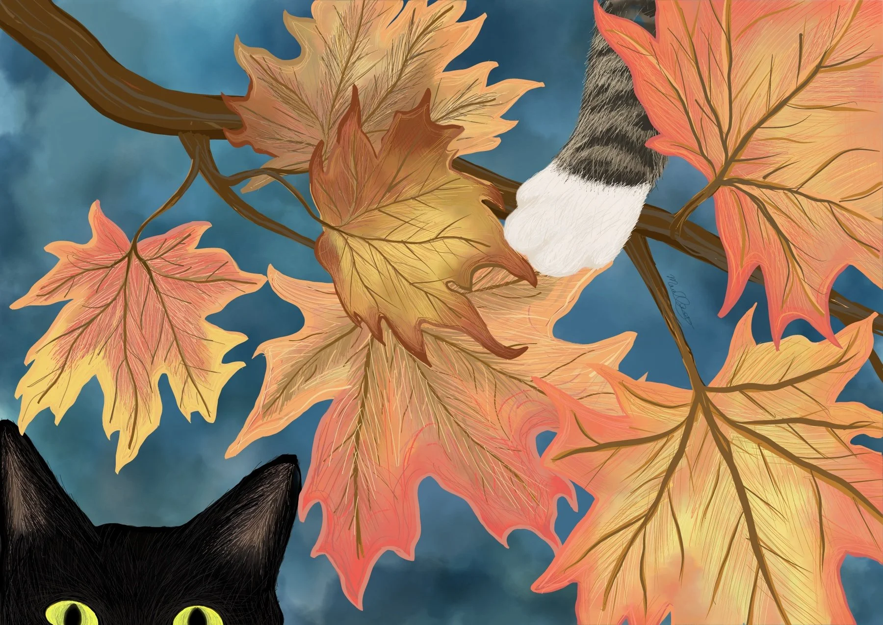 Fall Kitties 
(Digital media)