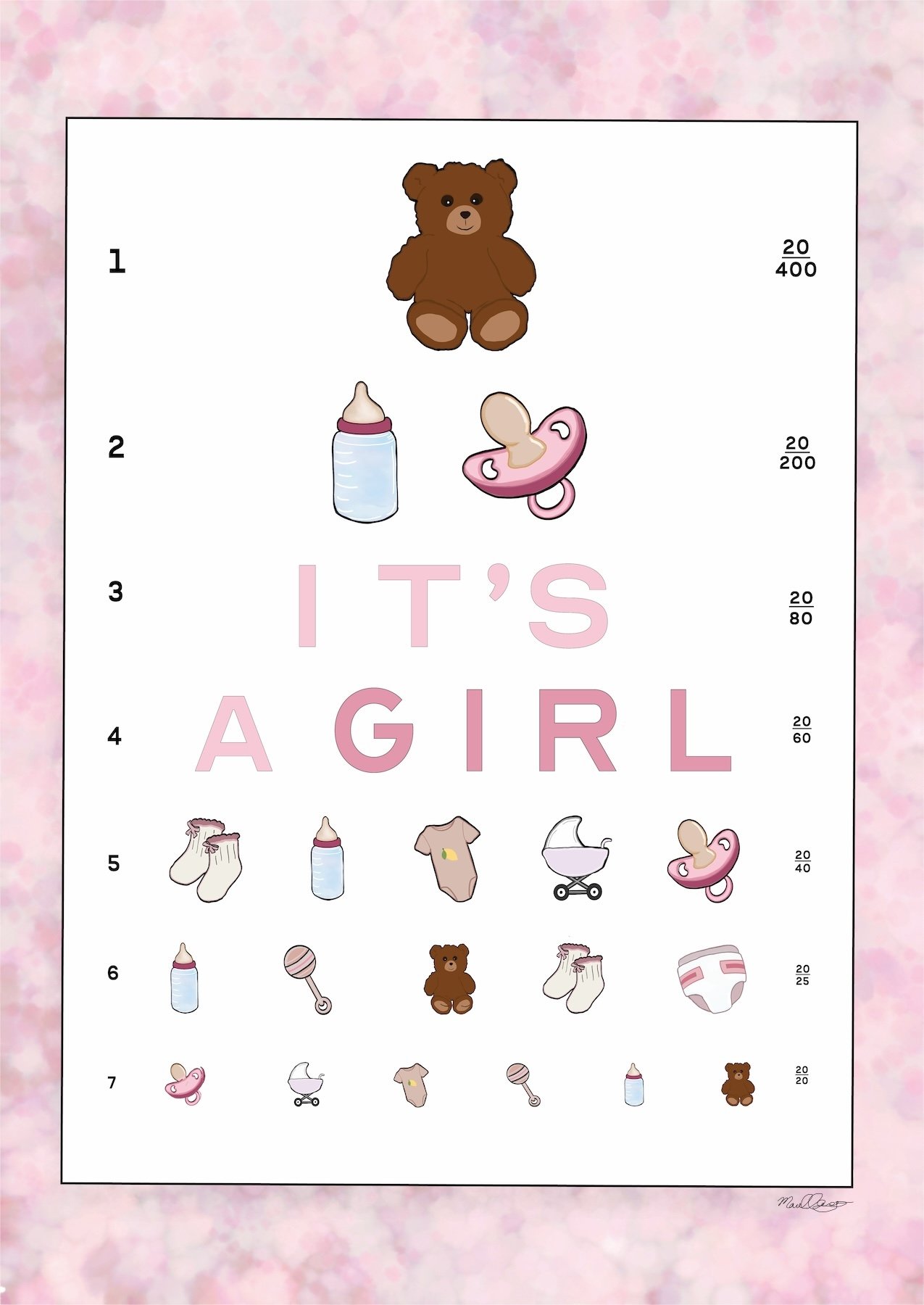 "Its a Girl" Eye Chart
(Digital media)