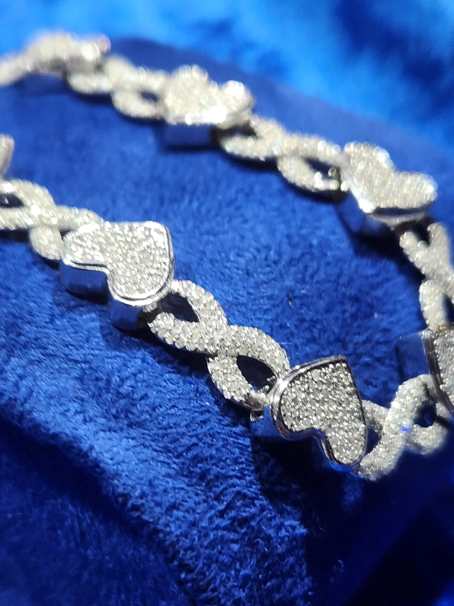 Infinity Heart Bracelet .925 Silver (Natural Diamonds)