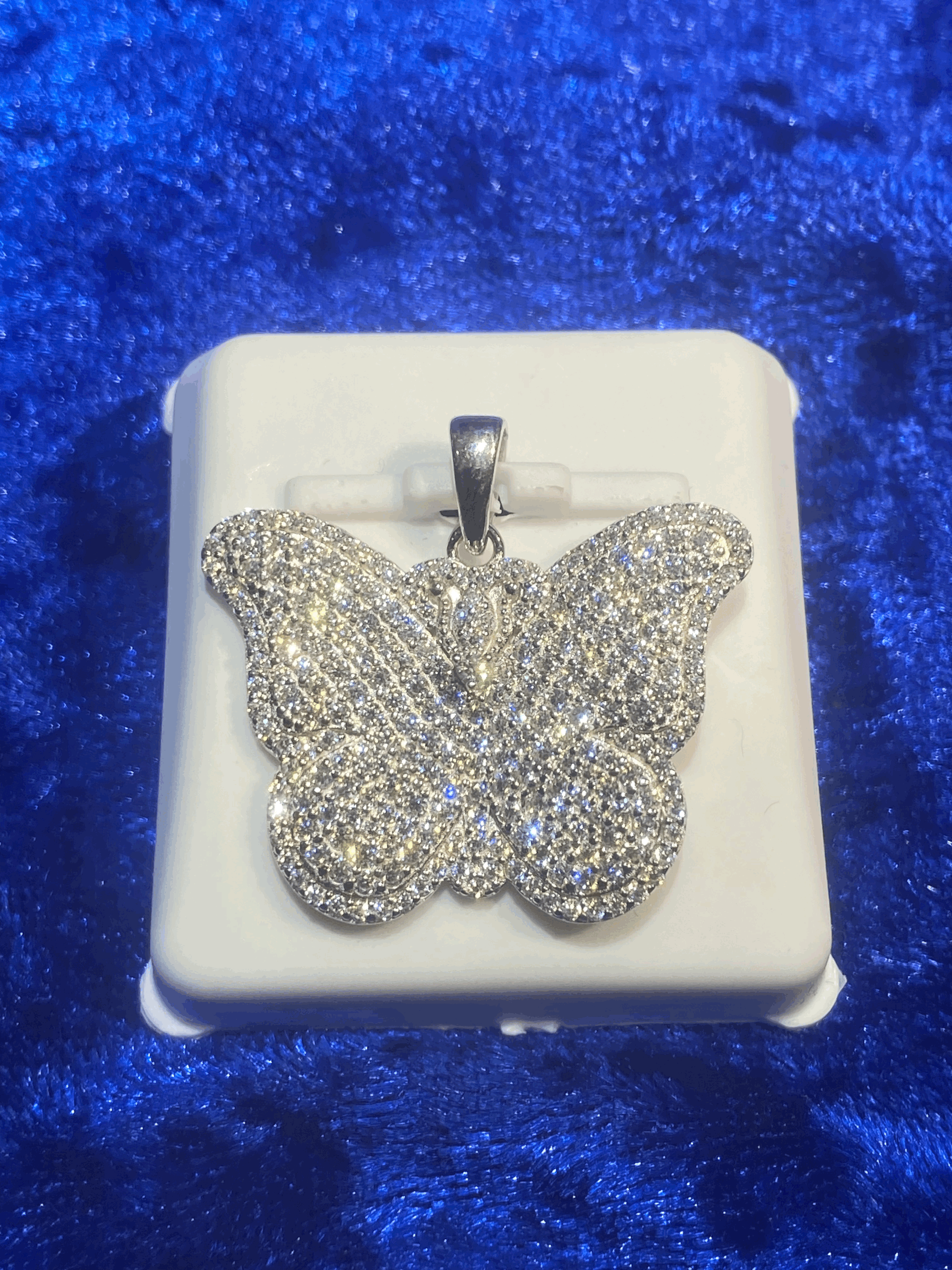 VVS BUTTERFLY PENDANT 14K WHITE GOLD