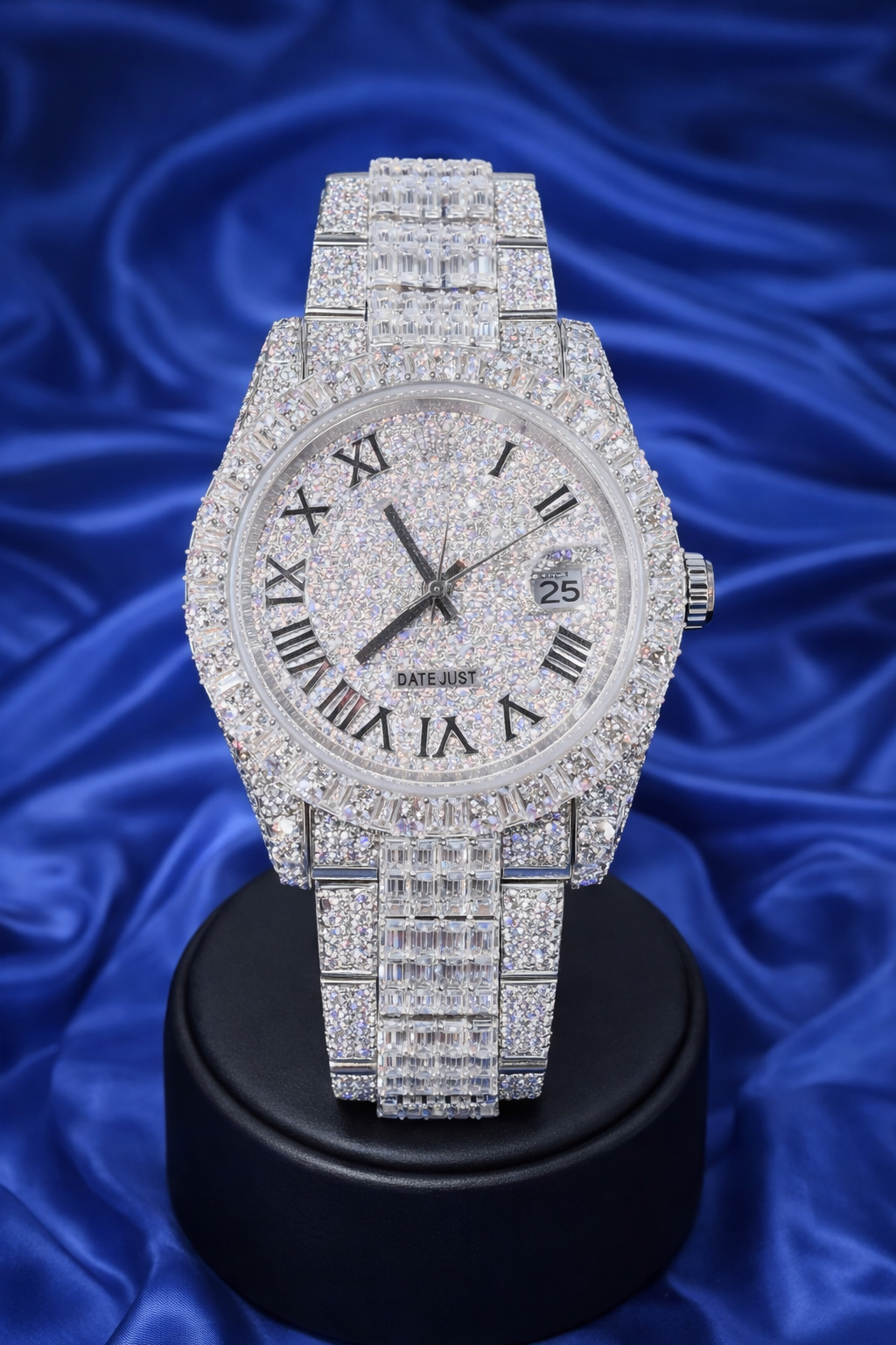 41mm Luxury Watch Vvs lab made stones with baguette