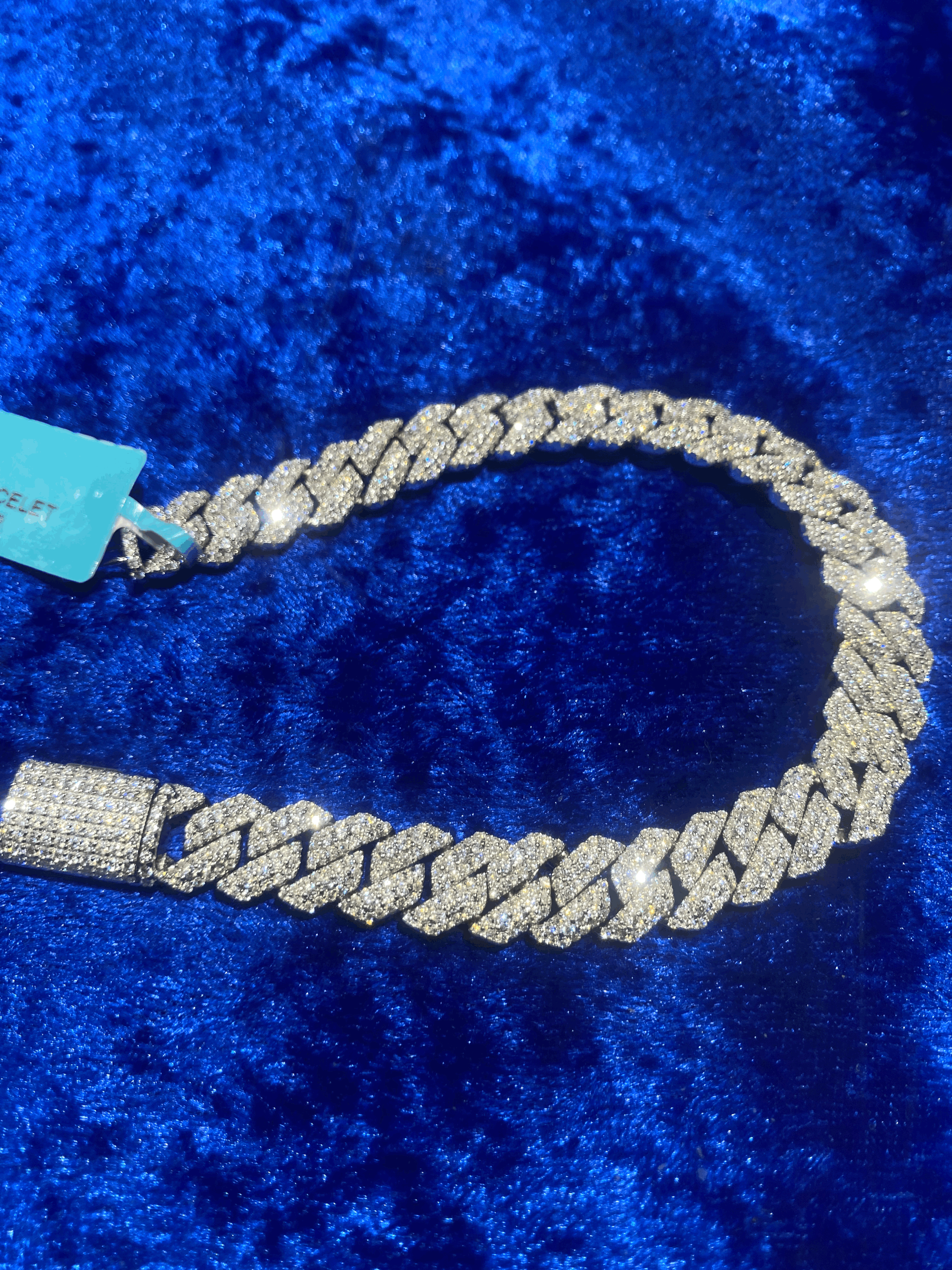 10mm Cuban Bracelet VVS Clarity 14k white gold