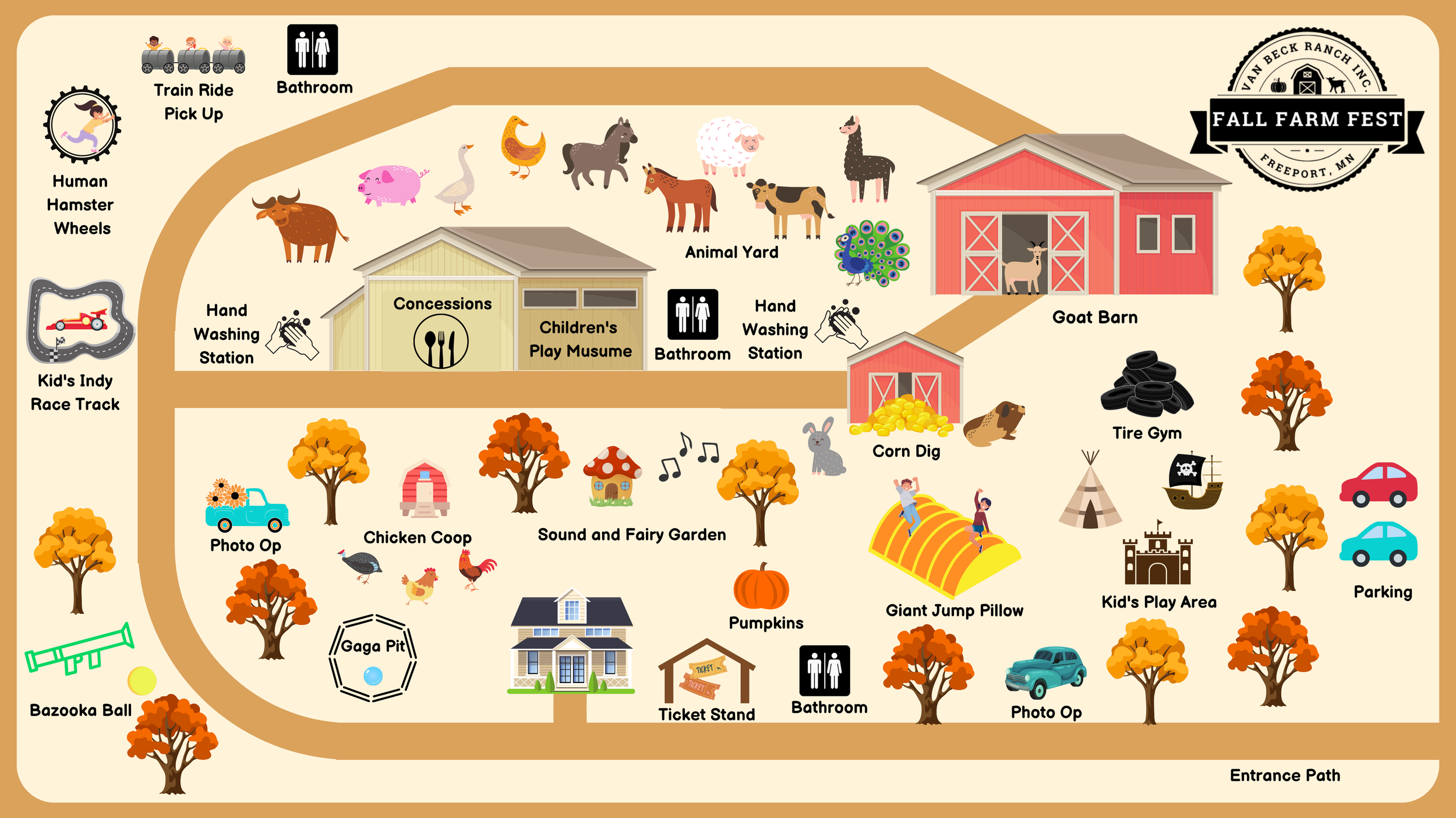 Exciting Attractions at Fall Farm Fest Freeport MN Jump Pillow, Train