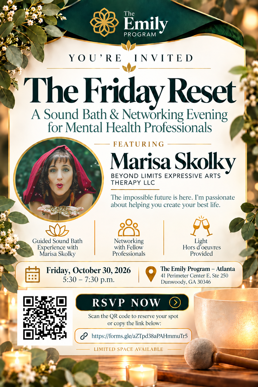 sound bath flyer for Oct 30th