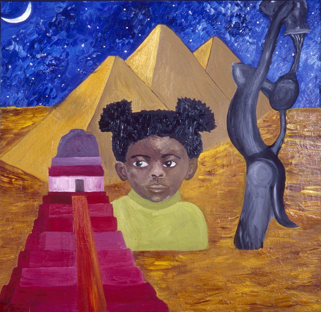 Our Ancestral Connections, 48'x 50" Oil on Canvas, 2000, Private Collection