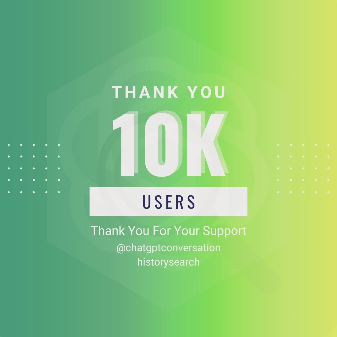 🎉Celebrating 10,000 Strong! 🎉

A big THANK YOU to each of our incredible users for joining us on this journey. Your trust in our extension has taken us to new heights, and we're thrilled that you're enjoying the features. 

We hope you're enhancing