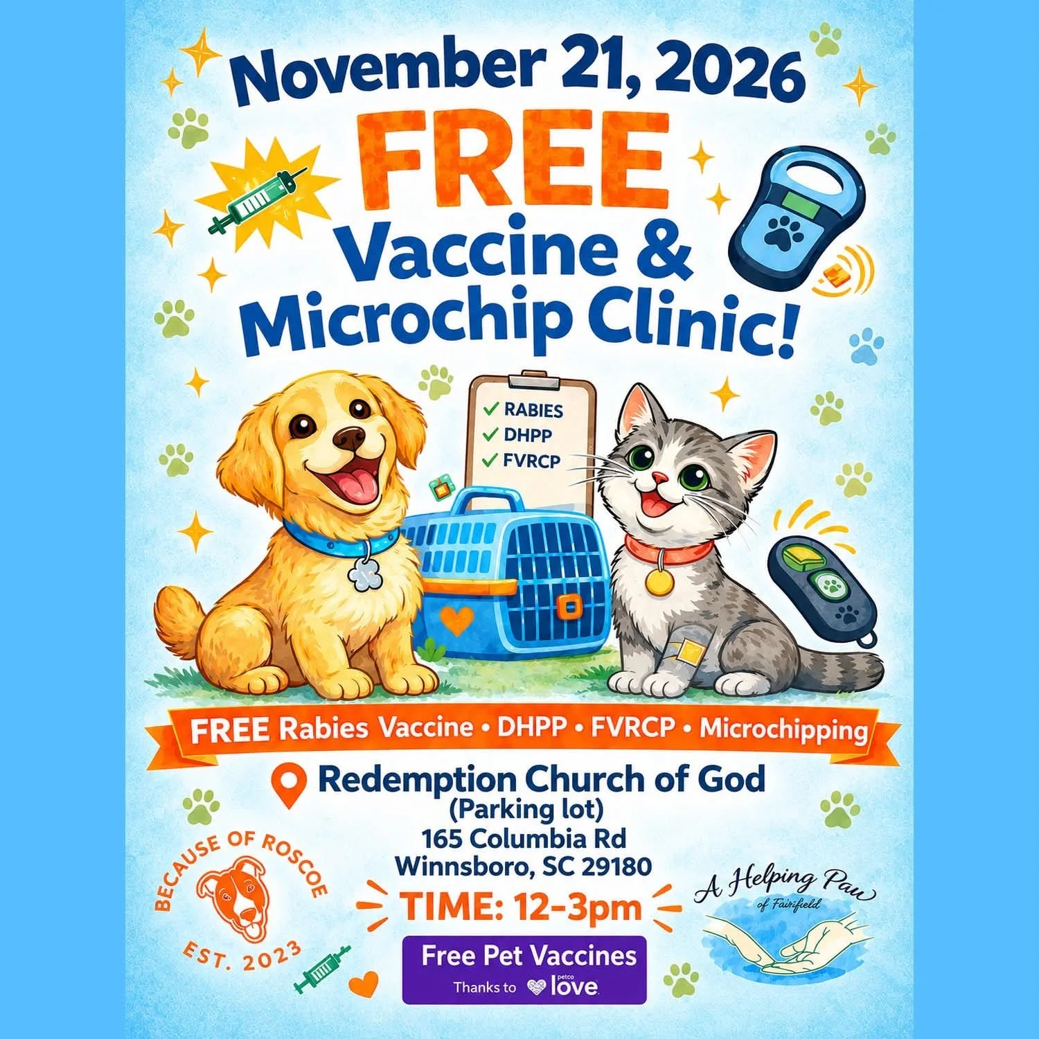 Free Vaccine &amp; Microchip Pop-Up Clinic 