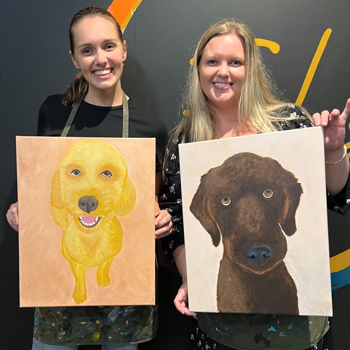 Tonight I did a painting class and painted Kahlua 🥹🐶🥰🐾
