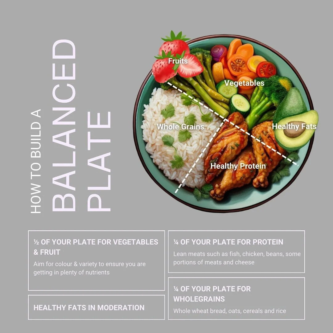 Are you unsure on how to balance your plate? 🍽️
Here&rsquo;s how you can make sure you have a well rounded meal in front of you. 

Achieving balance doesn&rsquo;t have to be complicated! Focus on these basic to fuel your body &amp; get the nutritien